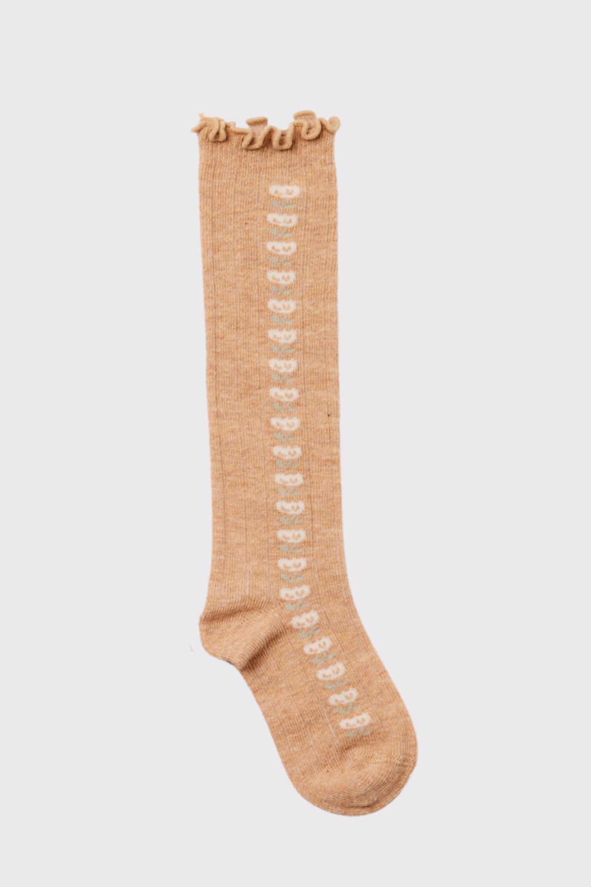 Katia&Bony-Baby Flower Patterned Socks Brown 1