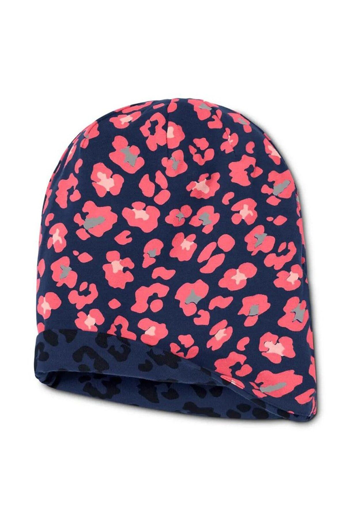 Tchibo-Kids Girls Reversible Printed Hat, Navy and Pink 3