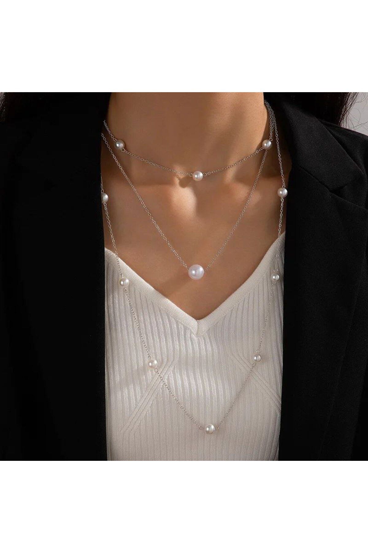 Shiklik MODA Şıklığınızı Tamamlayacak İnci Zincir Kadın Kolye