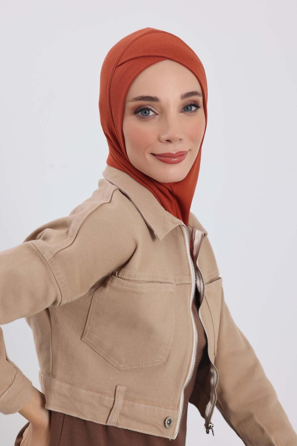 Aisha's Design-Boneta Hijab de iarnă cu detaliu în cruce în față, tb-4rb 6