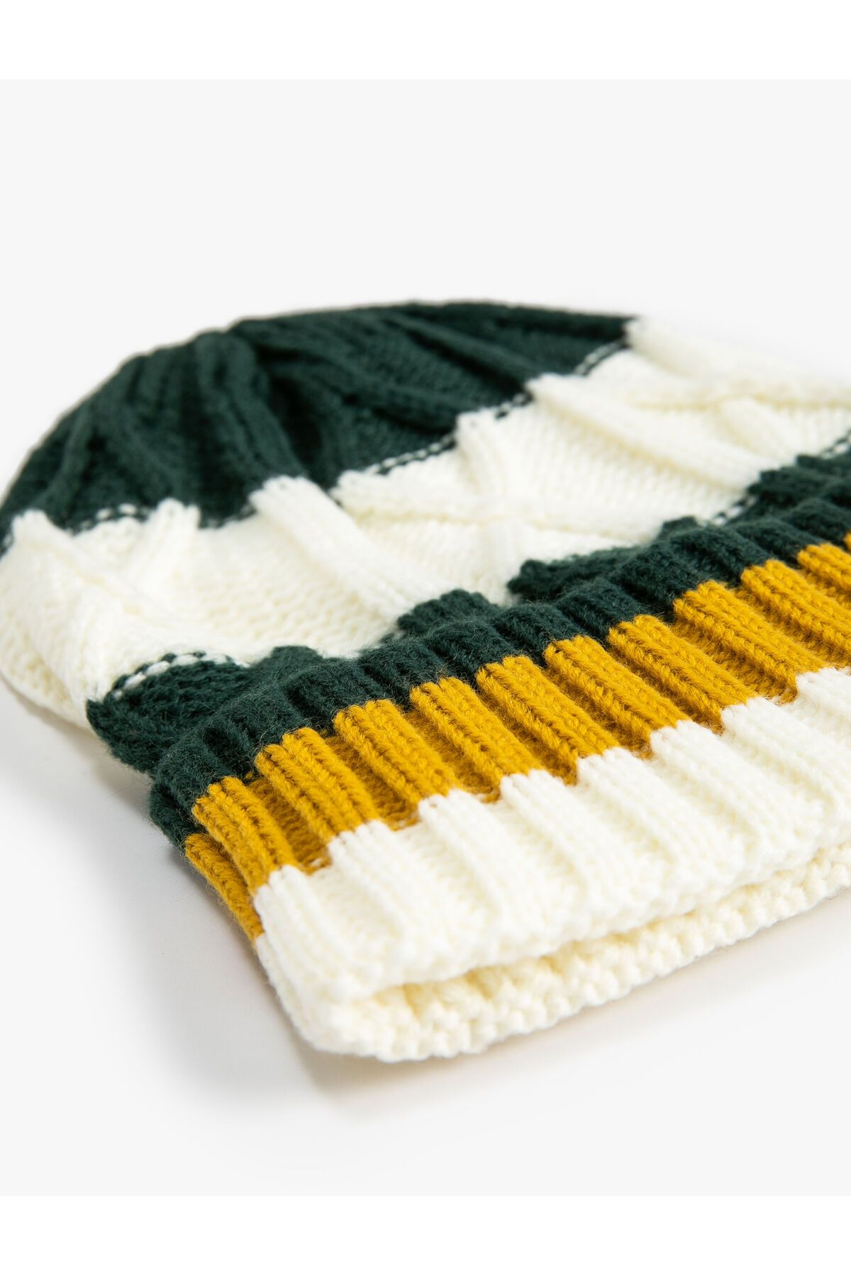 Koton-Mesh Beanie Textured Multi-Colored with Fold Detail 3