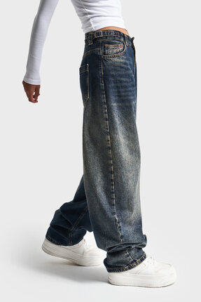 it's basic Kadın T.Kot Rengi Lotus Baggy Fit Kemer Detaylı Denim Jean