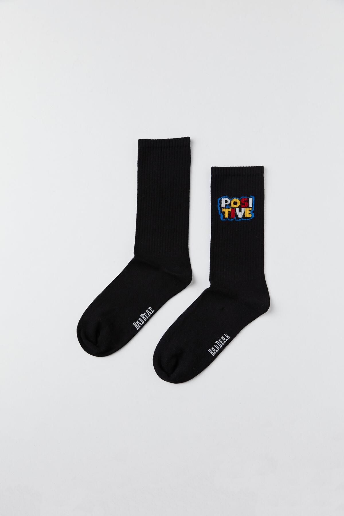 Bad Bear-Talkiness Black Unisex Socks 1