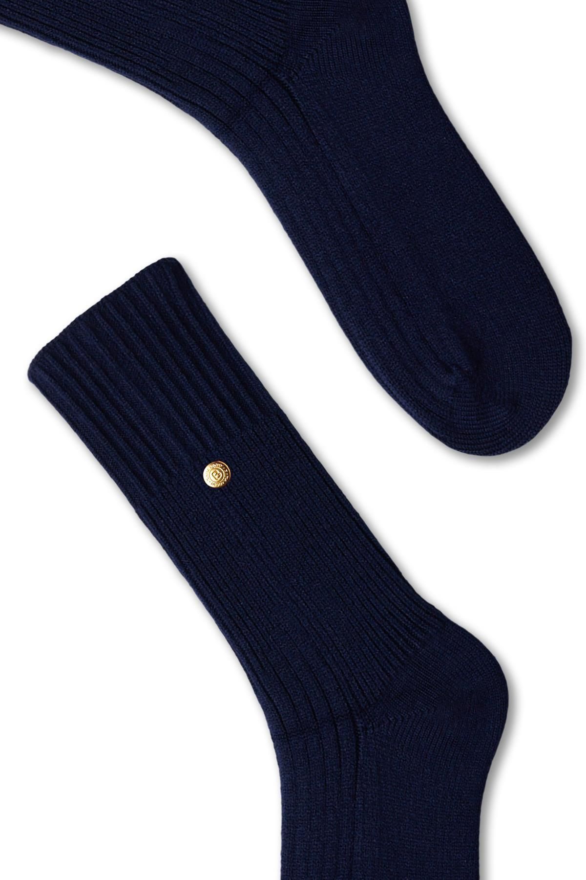 Katia&Bony-Staple Detaillierte Viskose-Stricksocken Marineblau 3