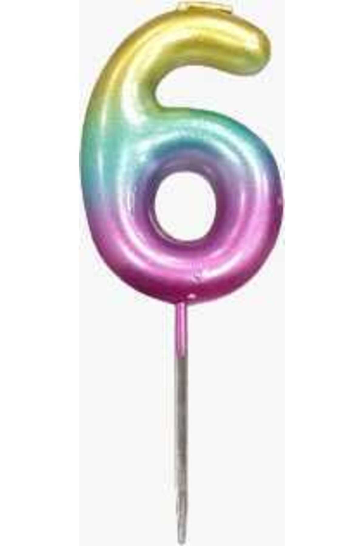 kidspartim 6 Yaş Rengarenk Rakam Mum