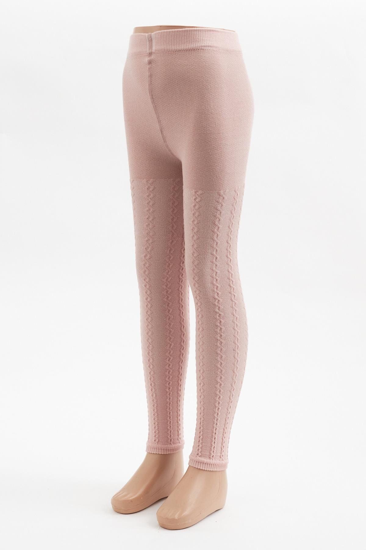 Katia&Bony-Chain Patterned Children's Tights Pink Melange 1