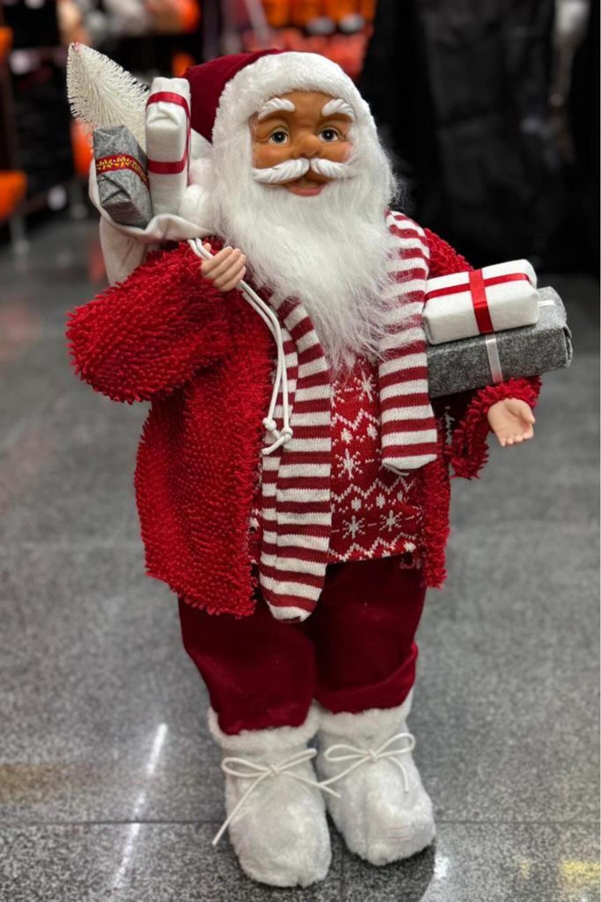 Yılbaşı Çam Ağacı Süsü Noel Baba Ultra Lüks Hediye Paketli 60 cm