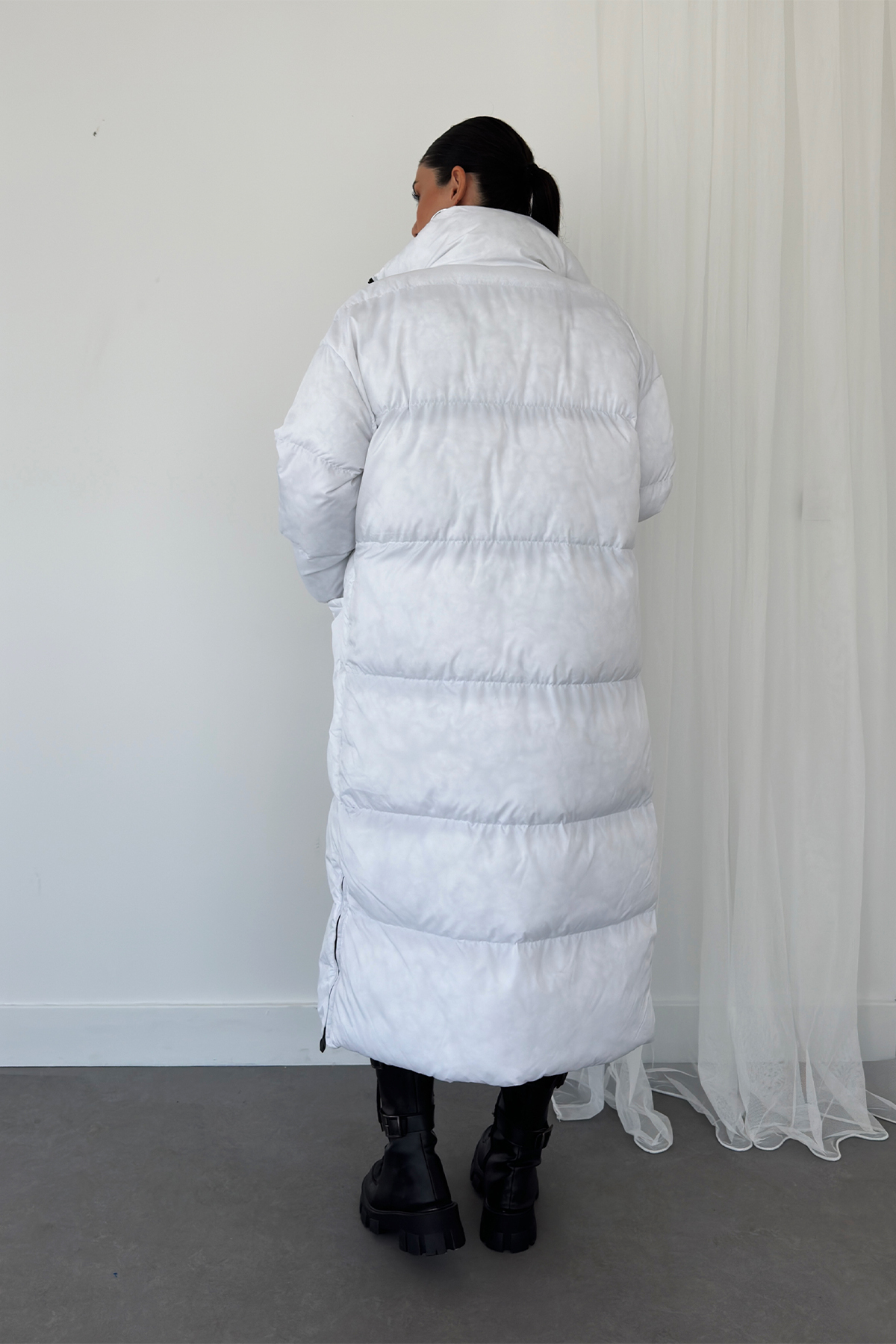 Weyeze  Uzun Şişme Mont AD-K50469LNW - Görsel 4