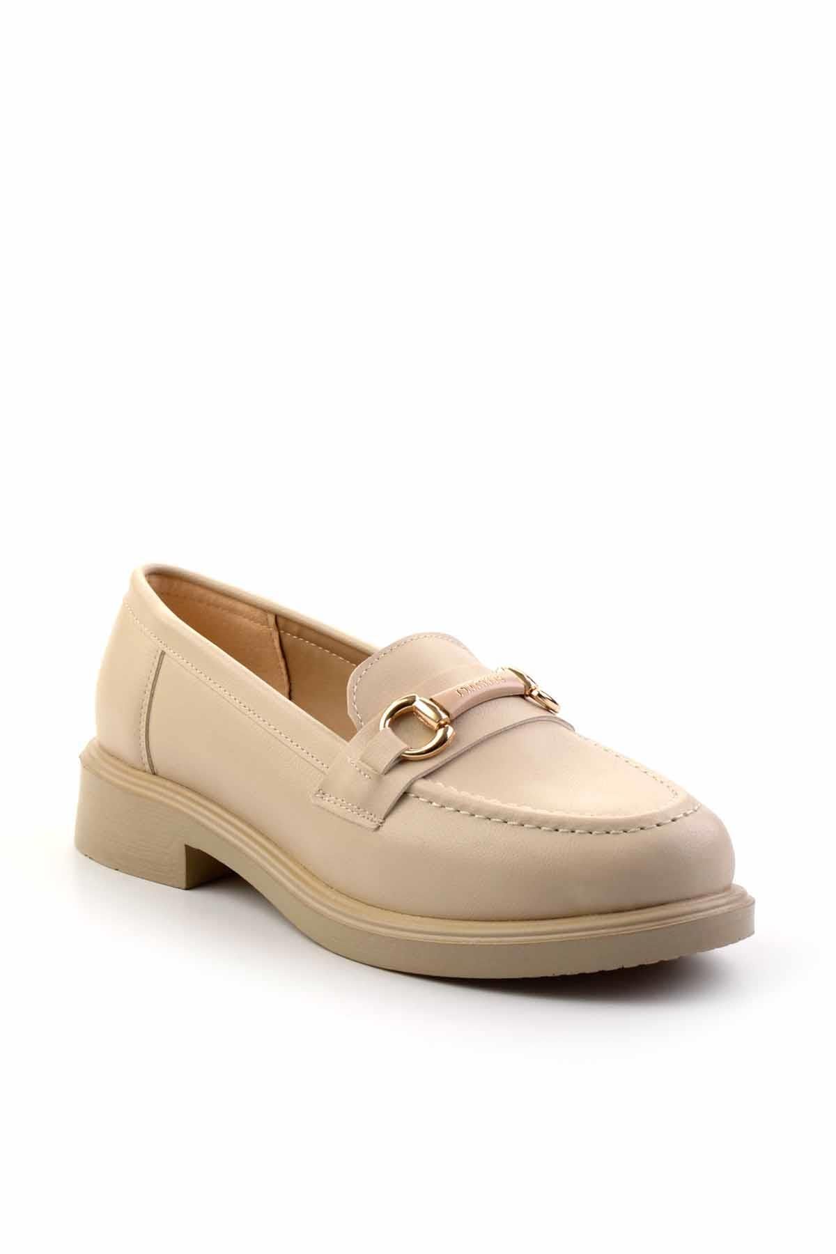 Bambi-Beige Women's Loafer Shoes 01714130009 2