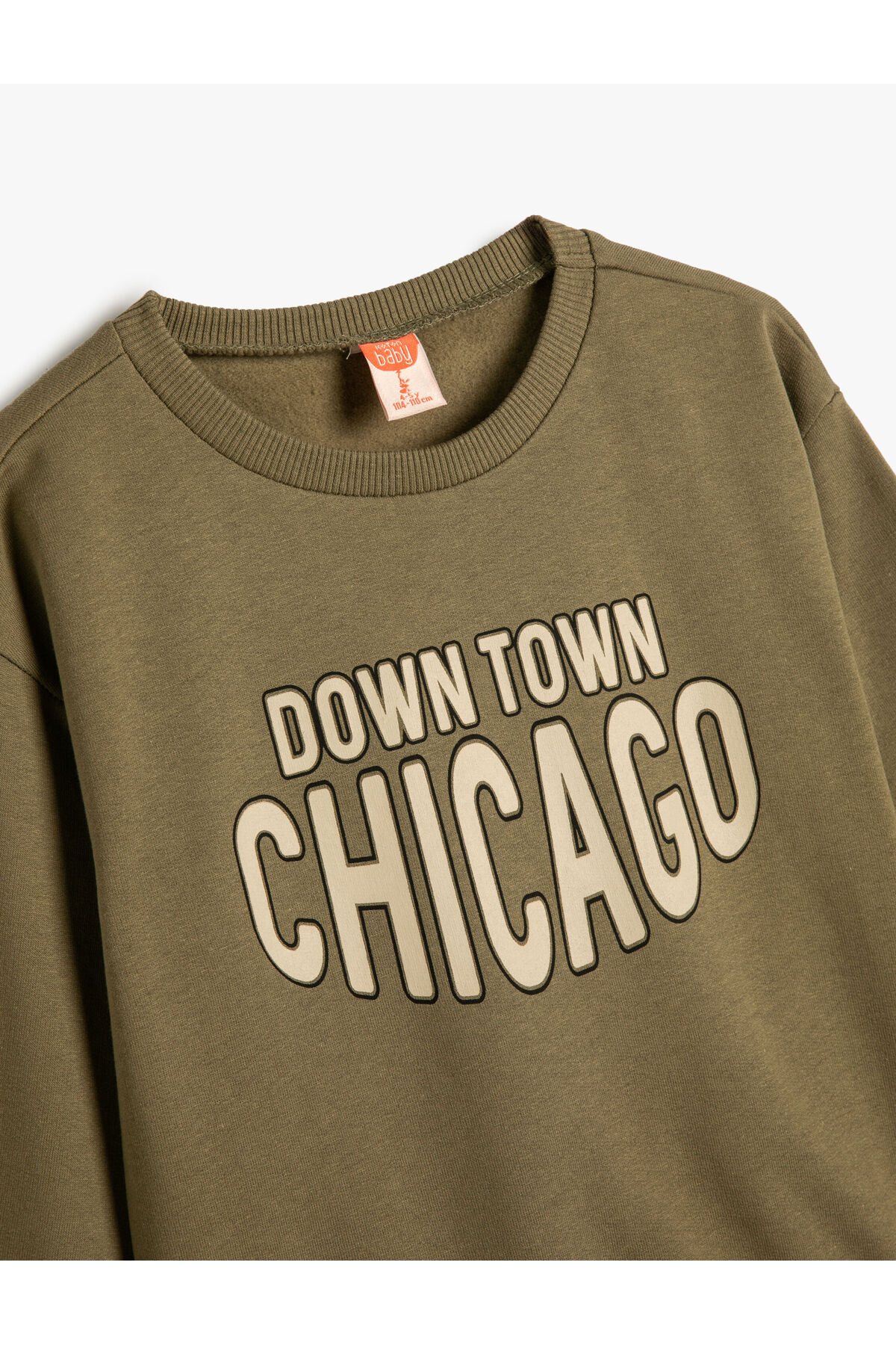 Koton Sweatshirt Uzun Kollu Bisiklet Yaka Şehir Baskı Detaylı Şardonlu fotoğrafı 3 (önizleme)