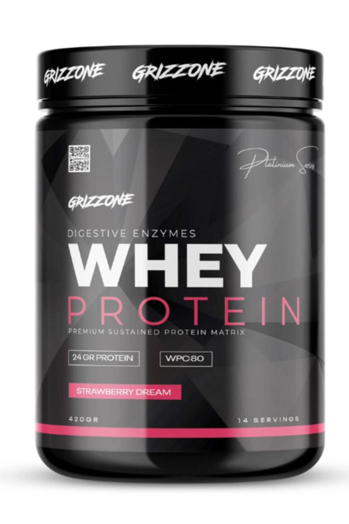 Grızzy Whey Proteın Pro 420 gr 14 Servıs ( Strawberry )