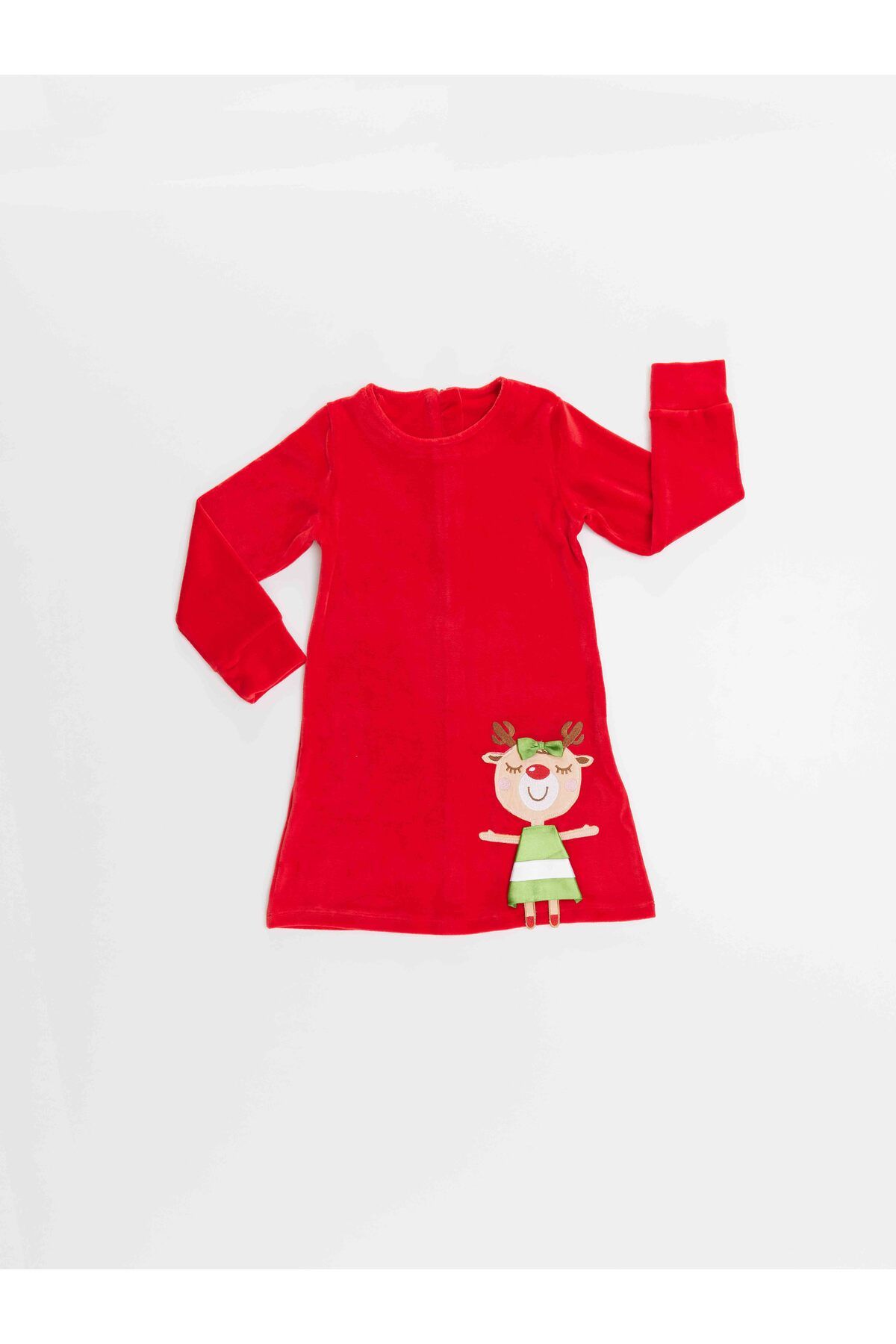 Denokids-Vánoční sametově červené šaty zlobivá jelenčí dívka 3
