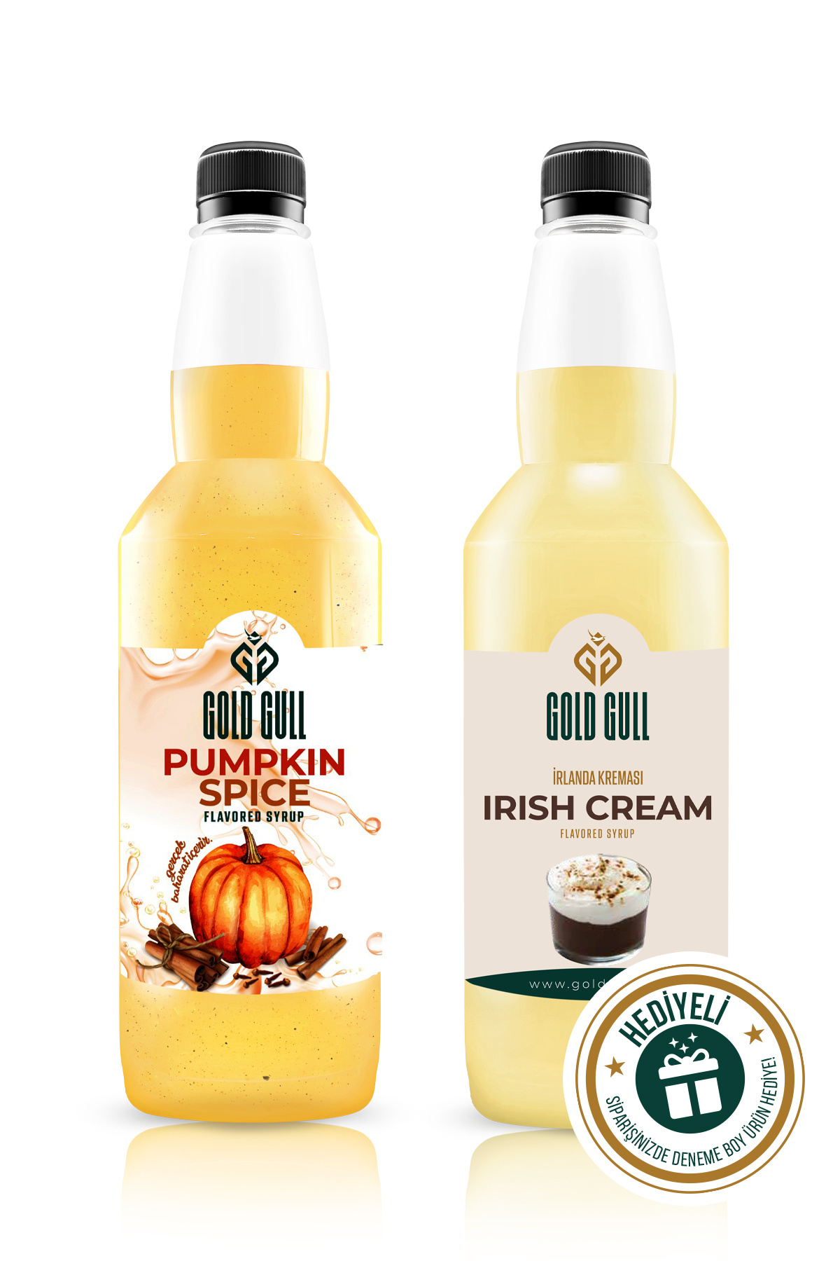 gold gull Pumpkin Spices & Irish Cream Aromalı Kahve & Meyve Şurubu 2 x 700 ml.