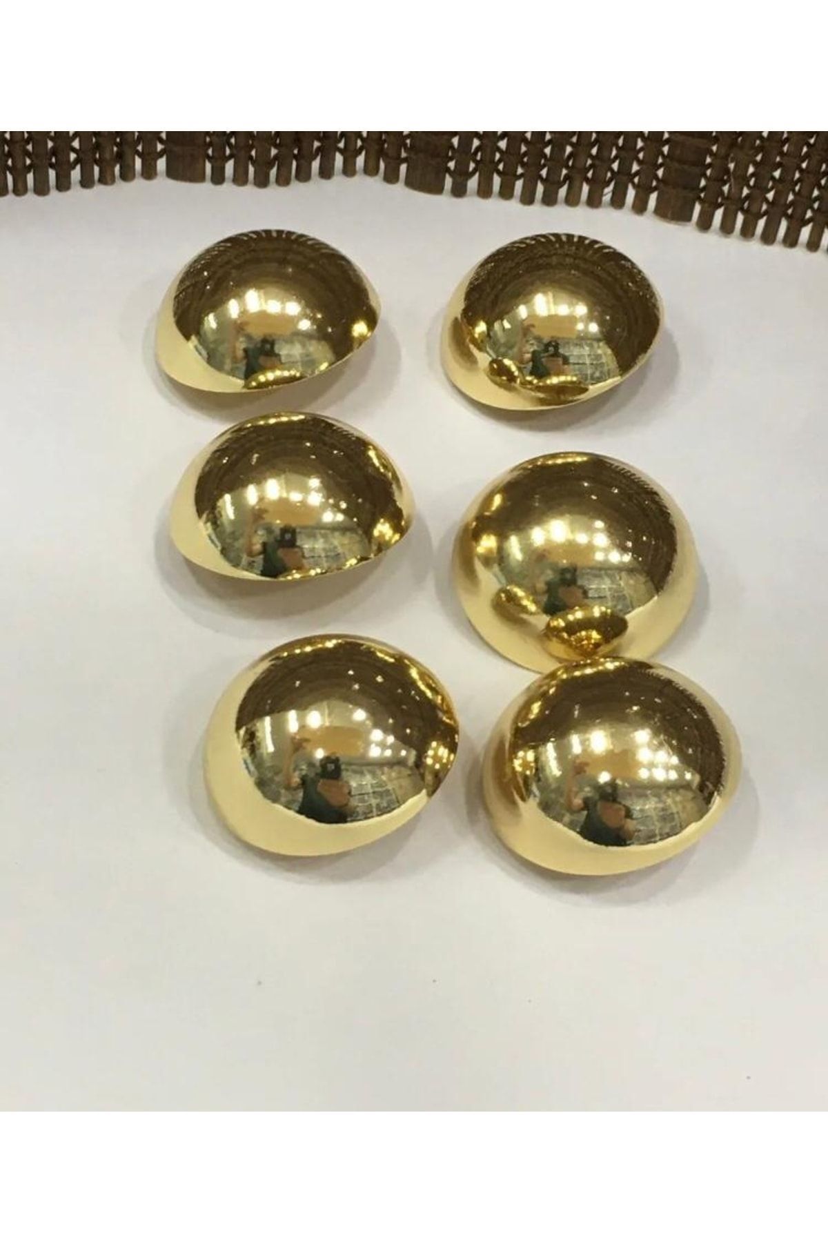 karantuhafiye-Gold Color Set of 6 - Cardigan and Vest Button, Curved Special Coating, 1.6 Cm 4