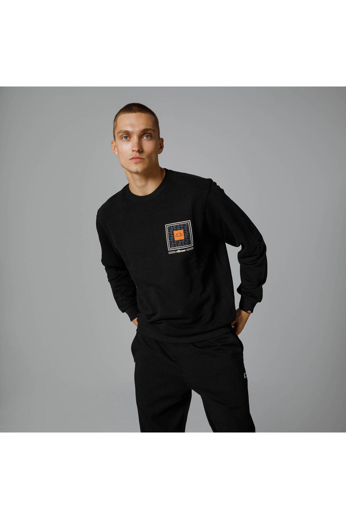 Ellesse Men s Black Sweatshirt Em232 Model Trendyol