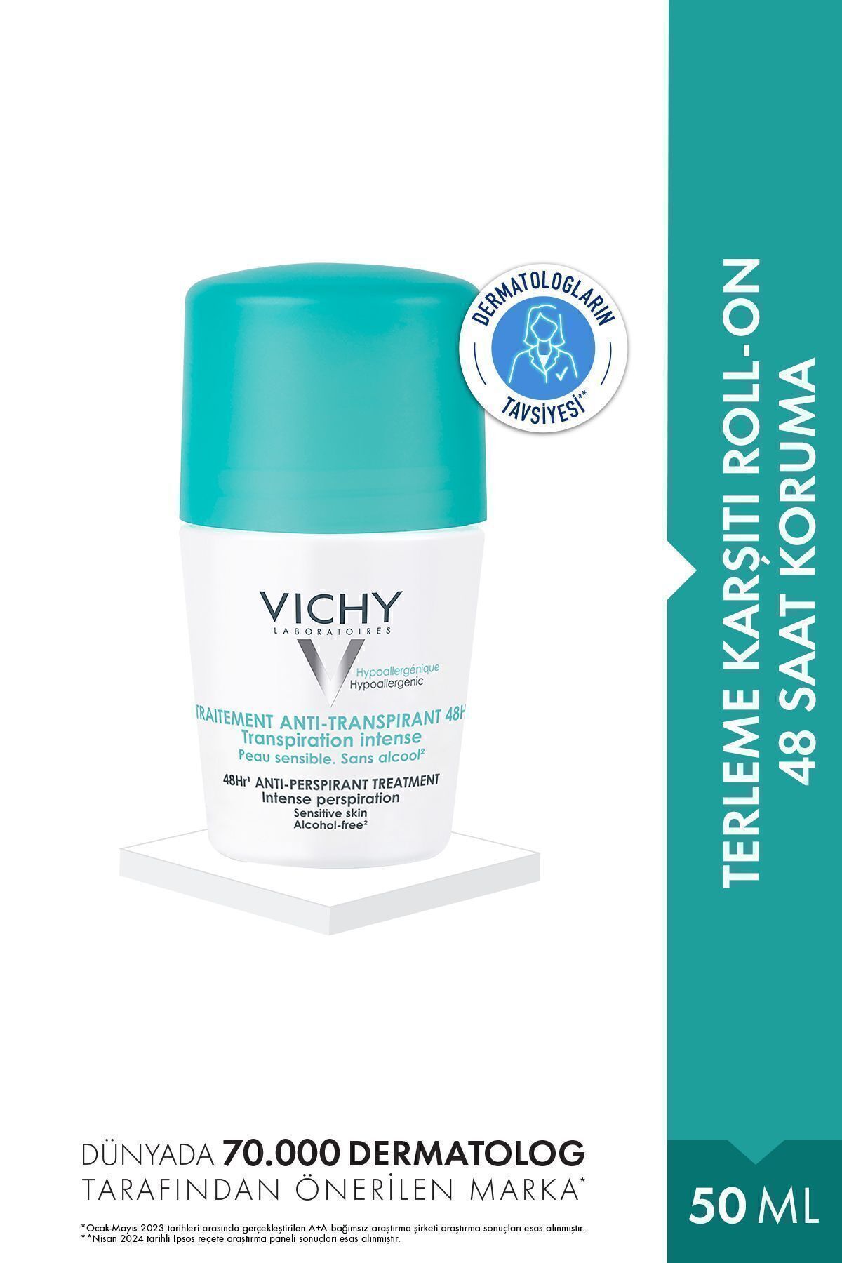 Vichy-Anti-sweat And Anti-odor 48 Hour Effective Roll-on Deodorant 50 ml 1
