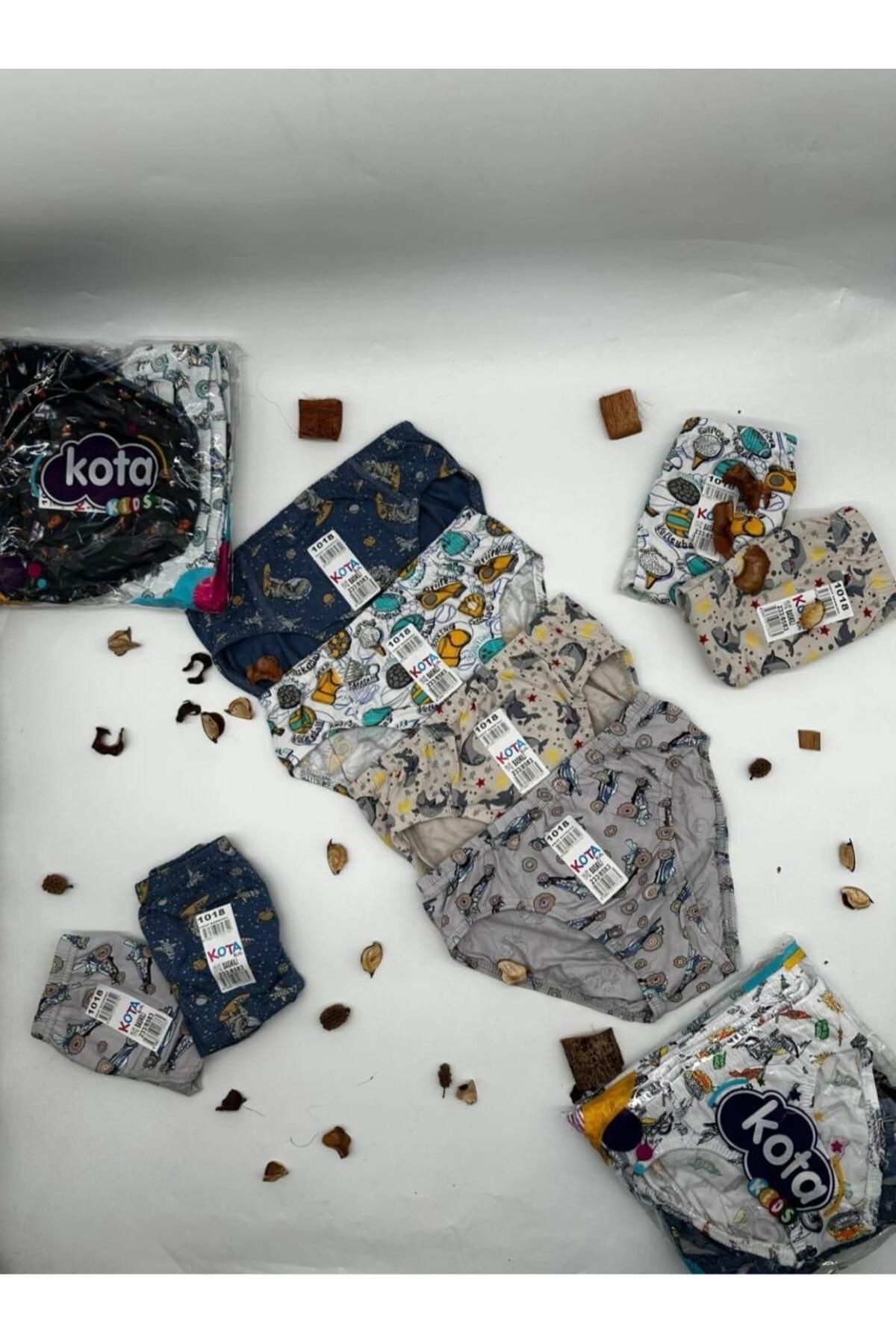 KOTA-1018 Boy's Colorful Patterned Slip Panties 12 Pieces 2