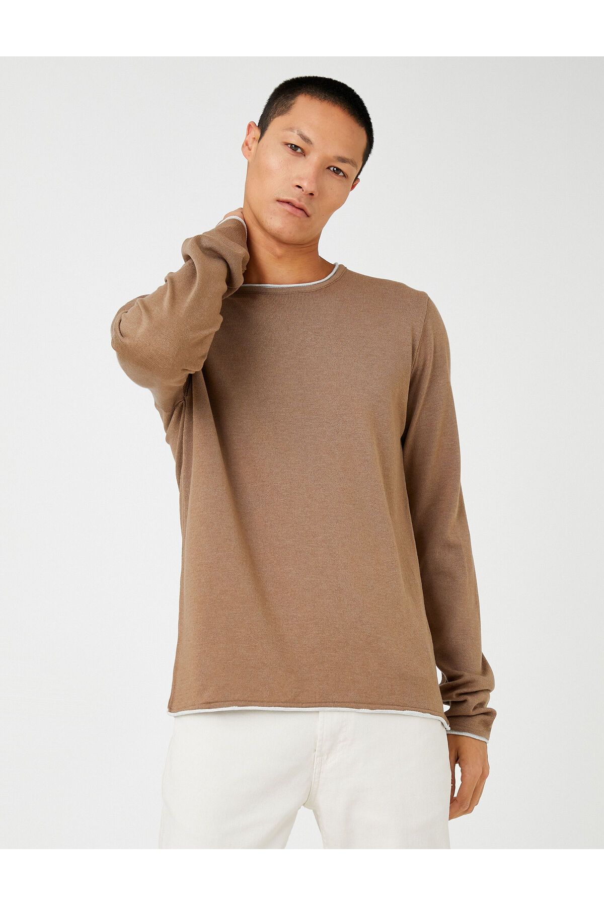 Koton-Basic Knitwear Sweater Crew Neck Long Sleeve 2