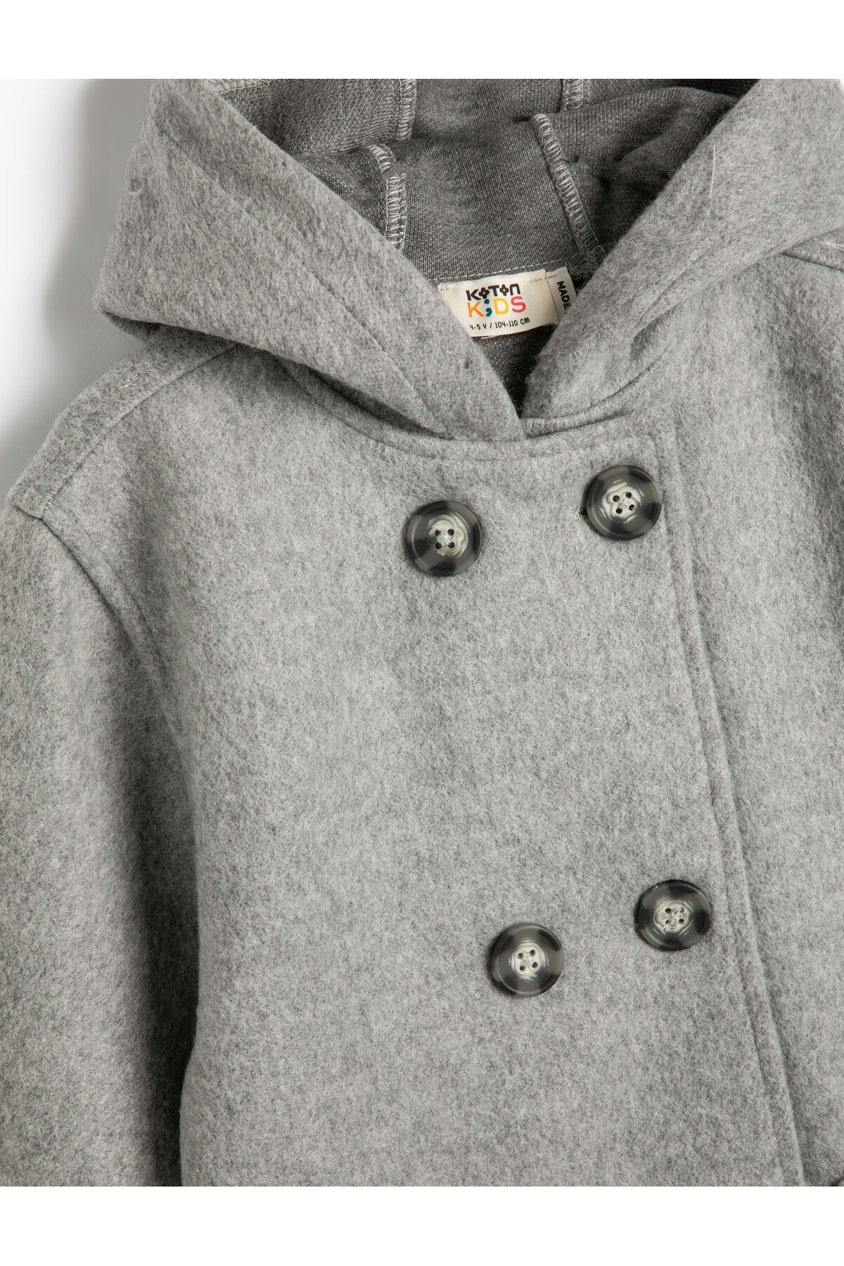 Koton-Hooded Coat Button Closing Pocket Detailed 3