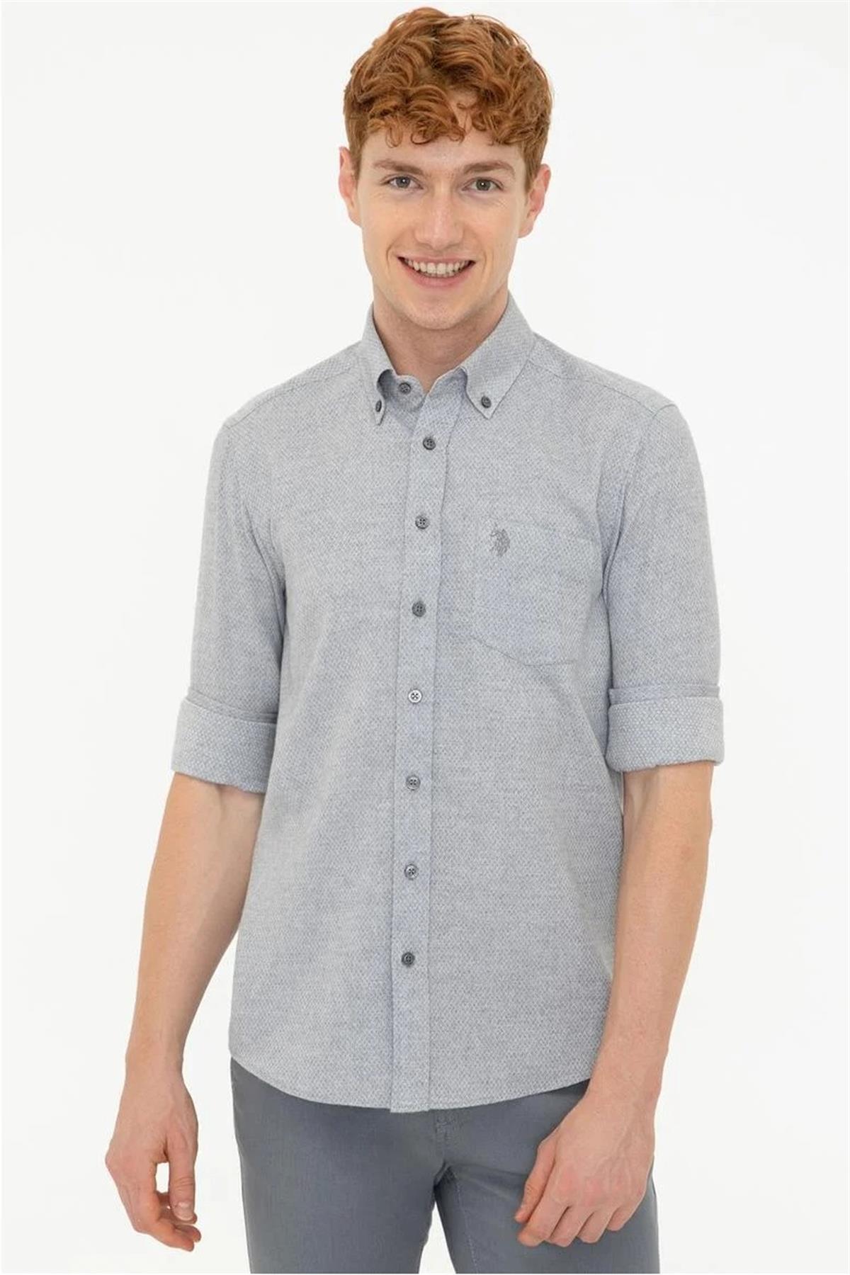 U.S. Polo Assn. Trapa Erkek Dokuma Gömlek G081GL004.000.1450193.VR024 — خاکی