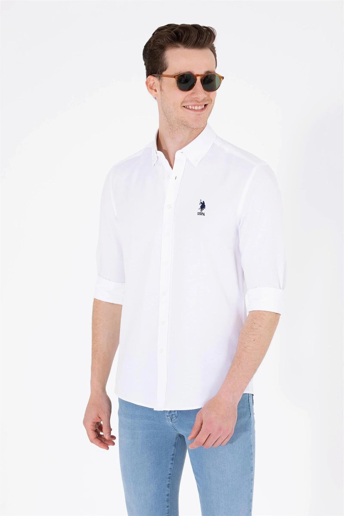 U.S. Polo Assn. G081gl004 Gox023y 1570715 Us Polo Assn Erkek Gömlek Beyaz — سفید 23Y129000013