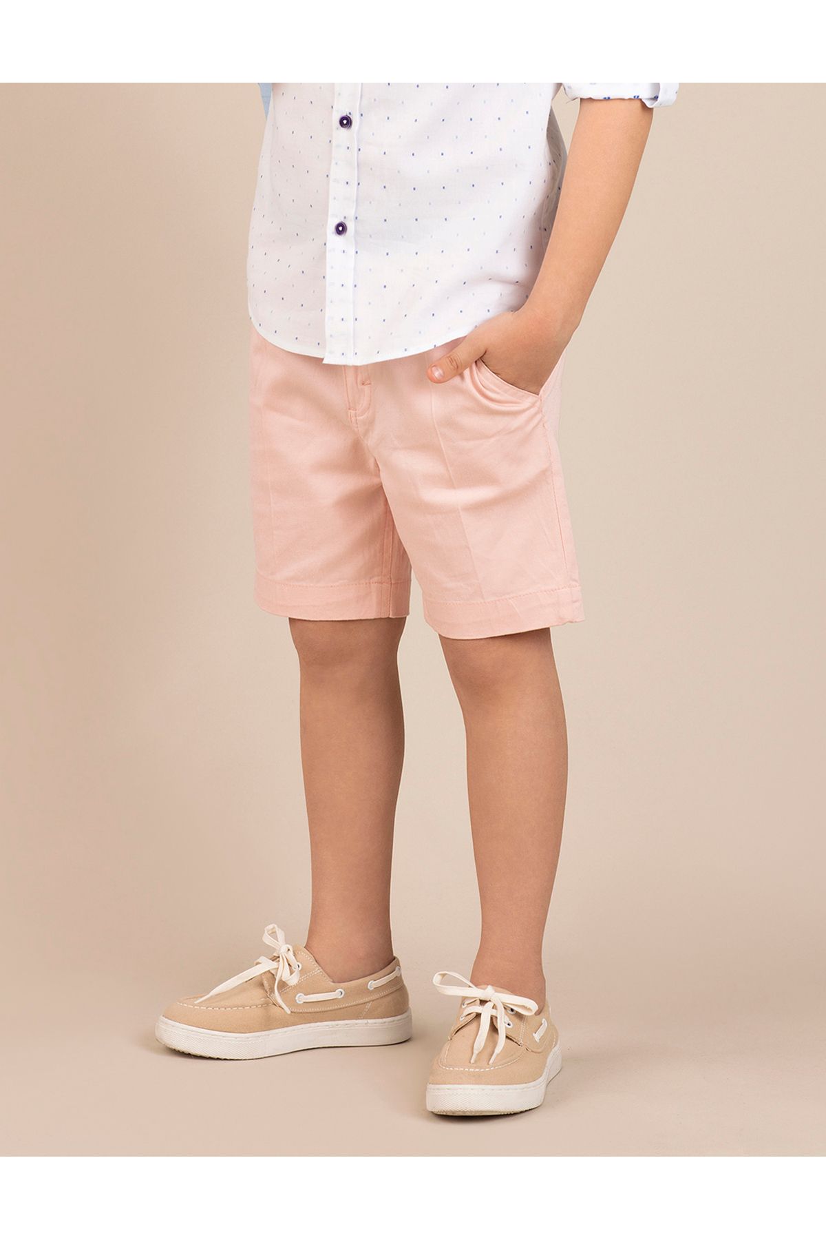 Ollie&Olla-Pink Boy's Gabardine Shorts 1