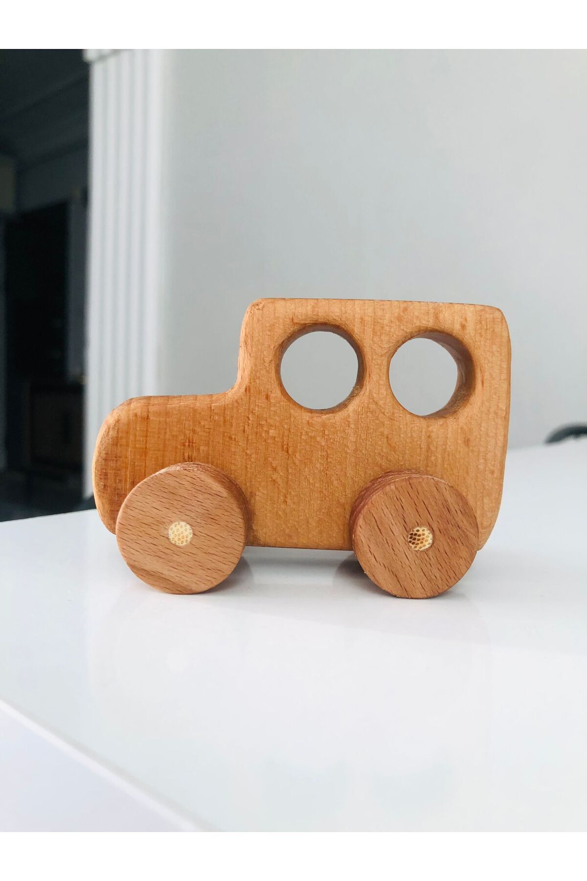 ONTİC DOĞAL YAPIM OYUNCAK-Montessori Wooden Car Model 3