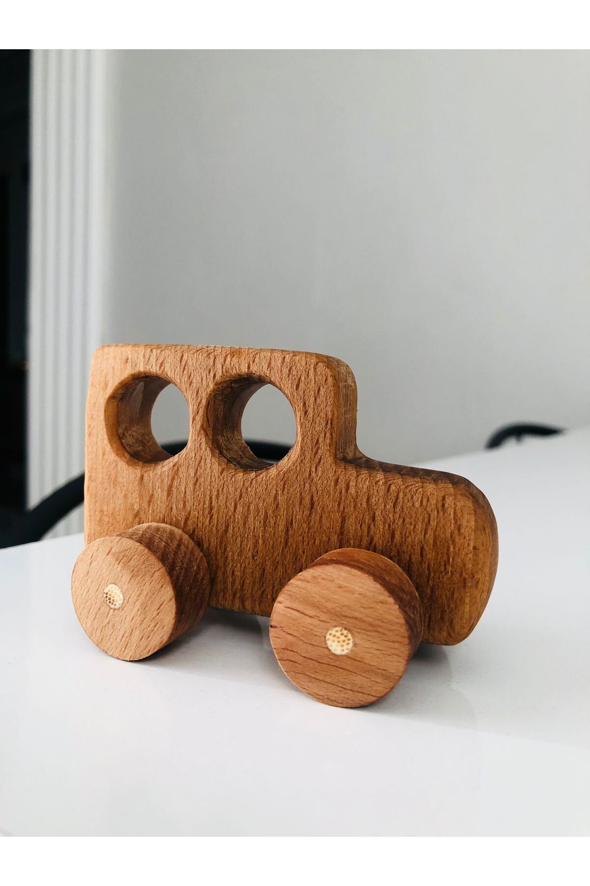 ONTİC DOĞAL YAPIM OYUNCAK-Montessori Wooden Car Model 4