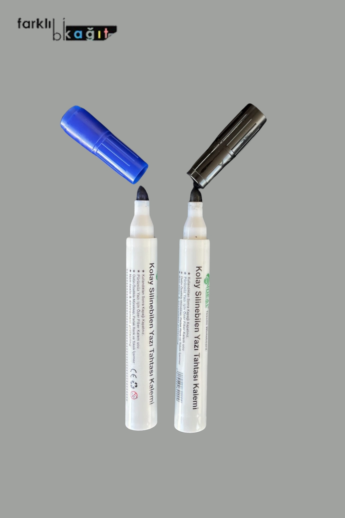 Farklı Bi Kağıt Mavi ve Siyah İkili Kalem Set