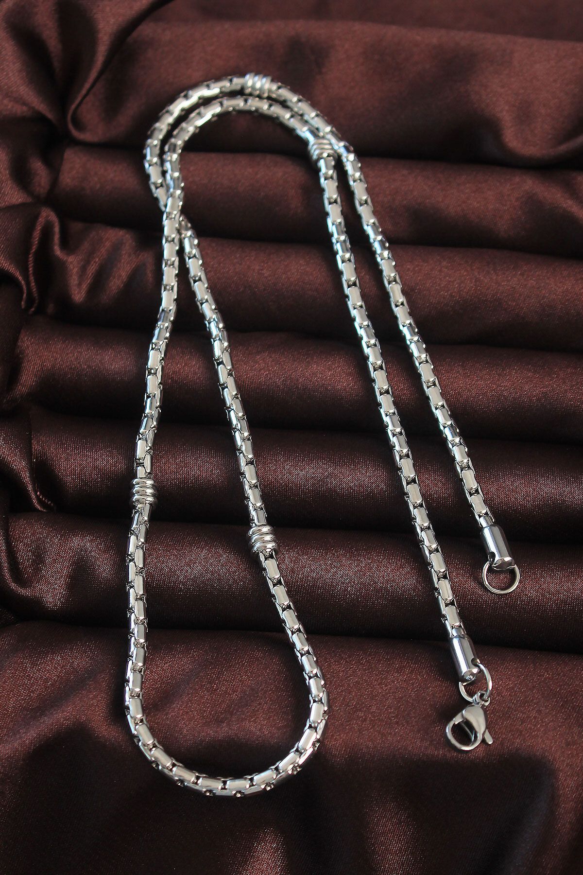 CPU ELEKTRONİK-316L Steel Silver Color Albanian Chain Design Necklace 2