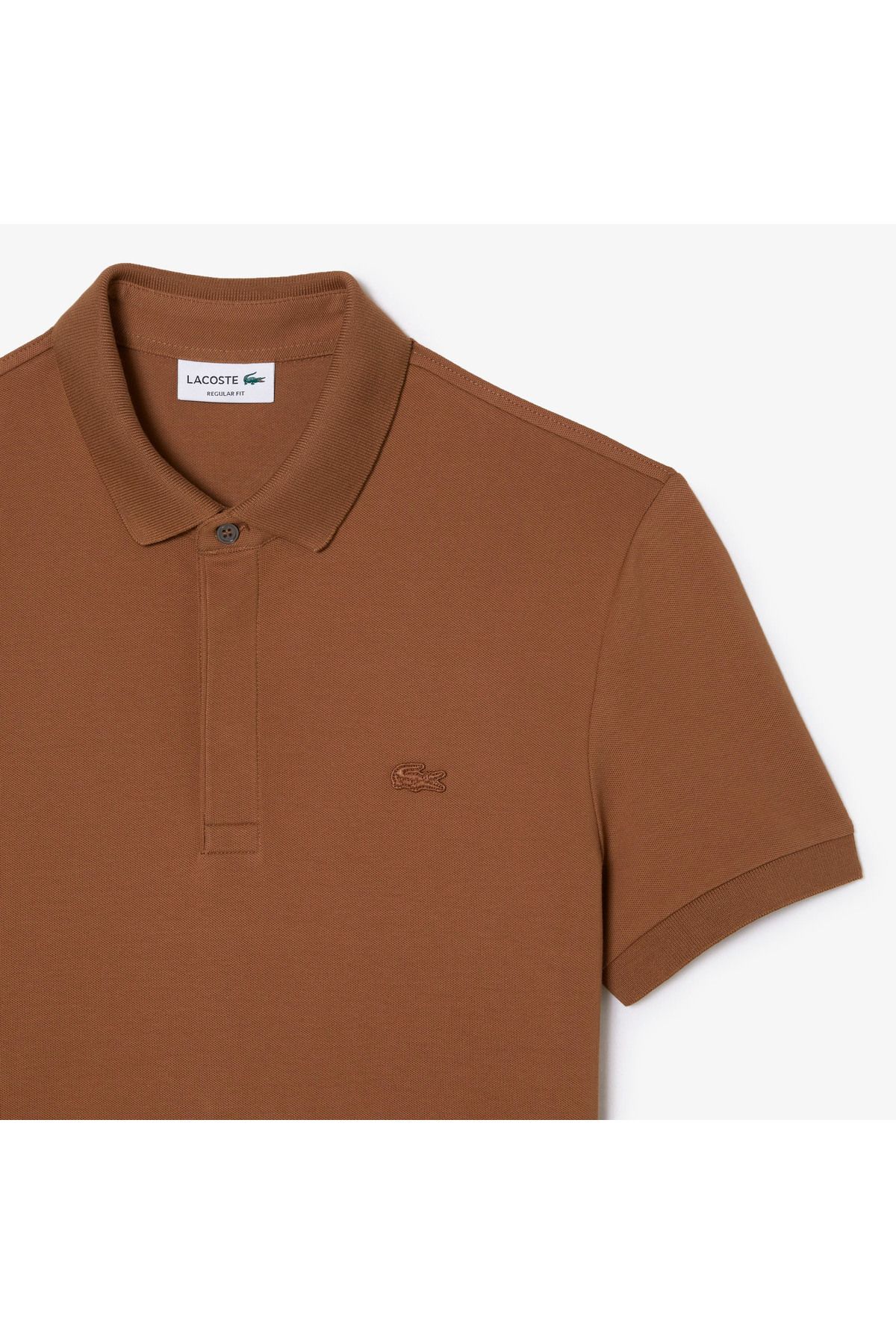 تی شرت یقه پولو چند رنگ مردانه به طور منظم و مناسب قهوه ای Paris Polo Lacoste