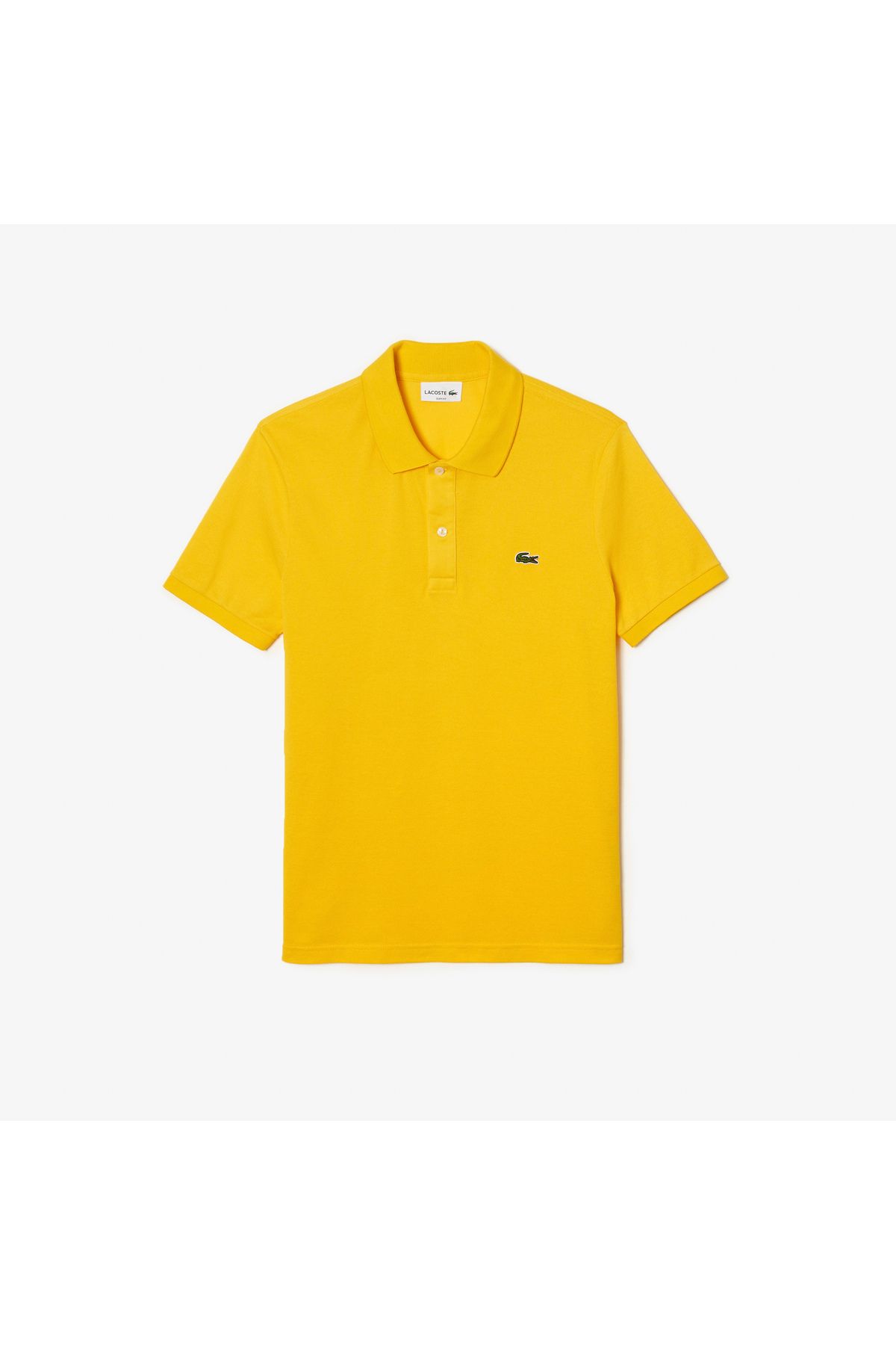 تی شرت یقه پولو زرد مردانه Slim Fit L.12.12 چوگان Lacoste