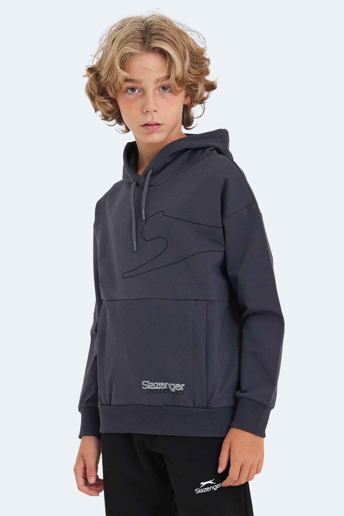 Slazenger-Unisex Kids Sweatshirt - Dark Gray, Link Model 1