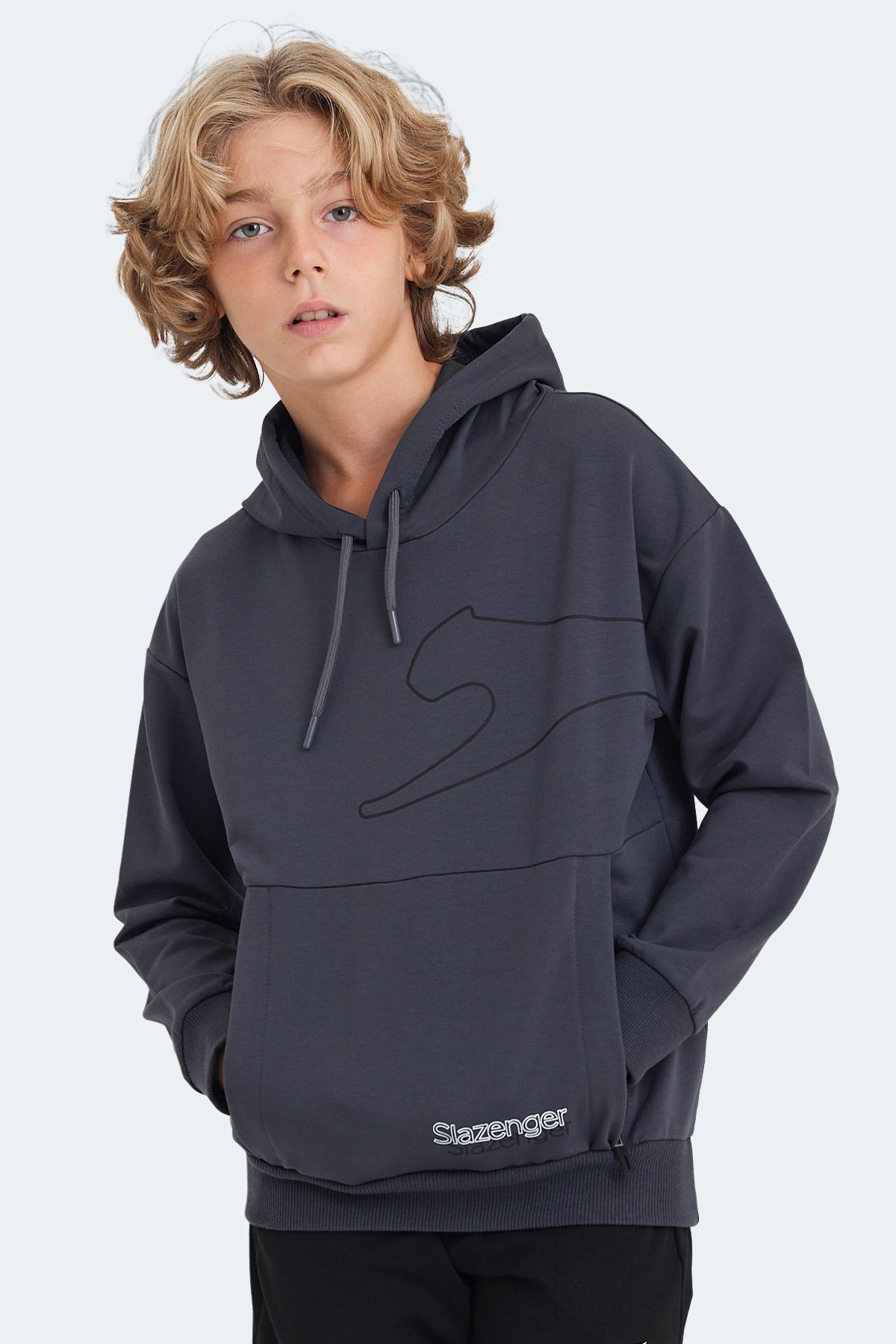 Slazenger-Unisex Kids Sweatshirt - Dark Gray, Link Model 4