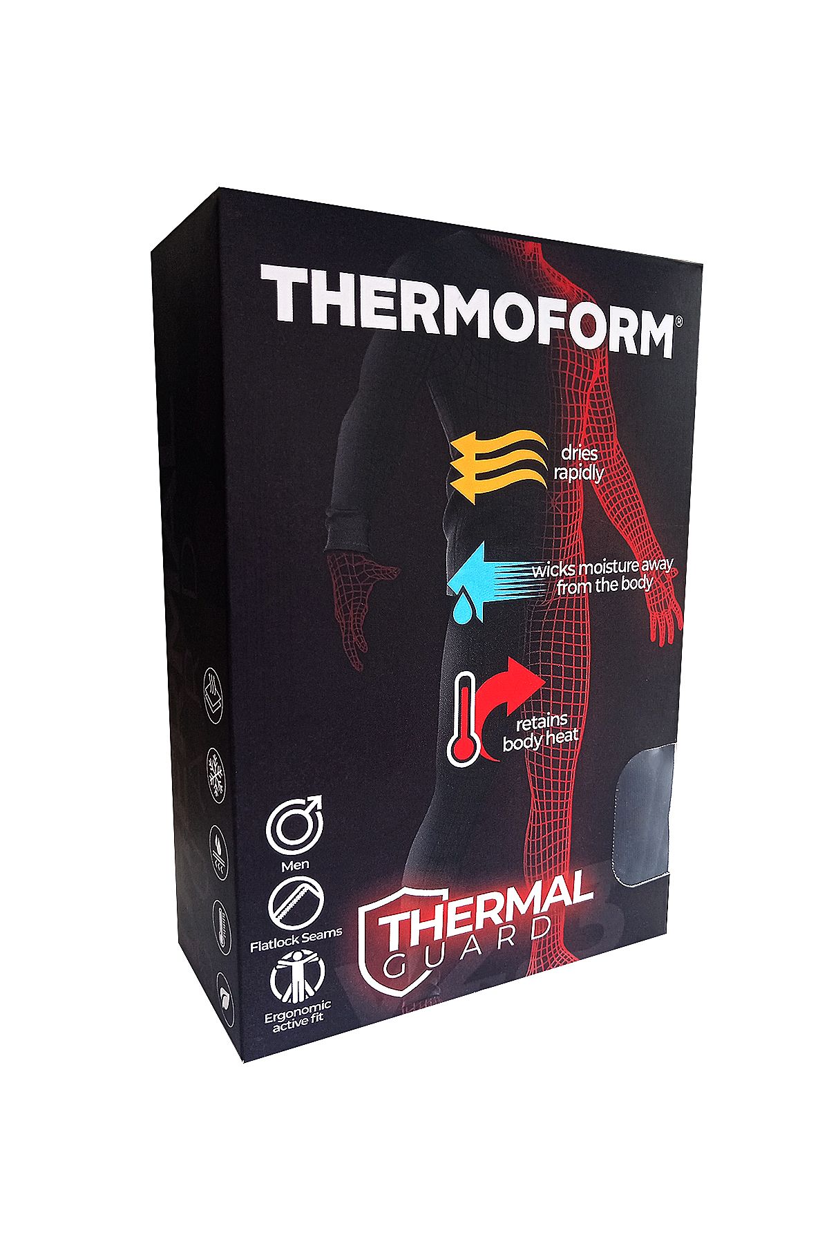 THERMOFORM-Set de lenjerie termică înălțată din microfibră Tf pentru bărbați, negru 5