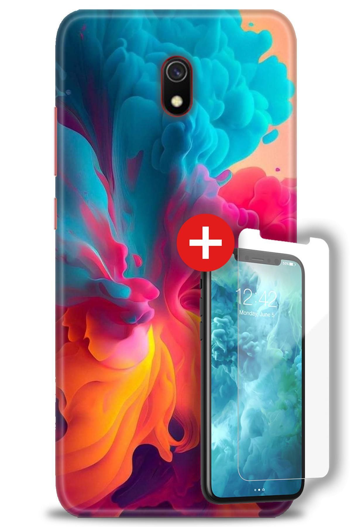 kılıfevreni Xiaomi Redmi 8A HD BASKILI KILIF + MAT DAVİN KIRILMAZ EKRAN KORUYUCU  d (75)