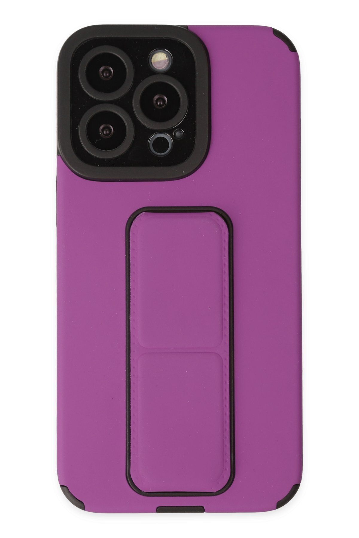 NewFace iPhone 13 Pro Kılıf Mega Standlı Silikon - Mor GLSTD
