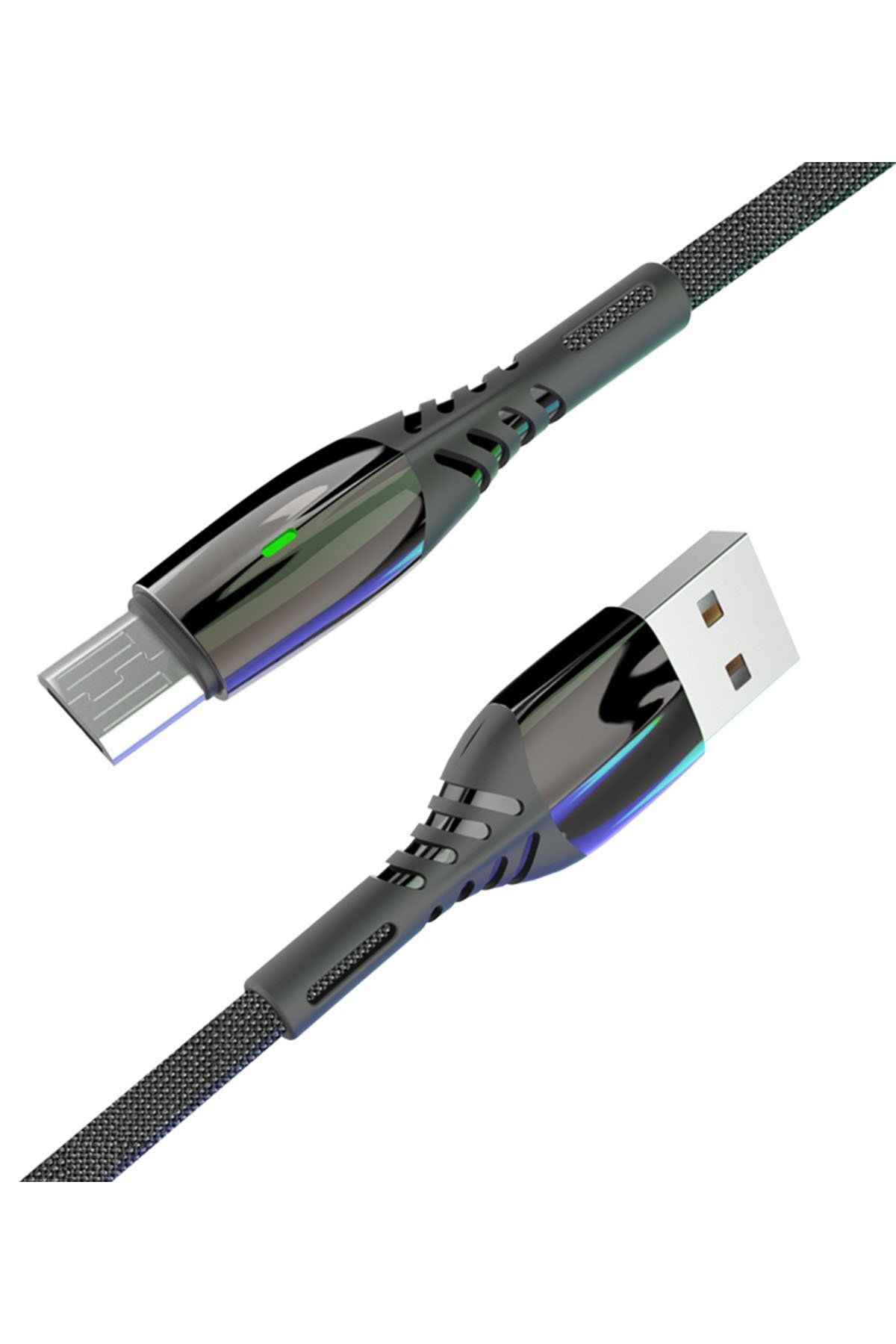 Konfulon S91 Ledli Micro USB Kablo 1M 2.4A - Siyah ZRNET