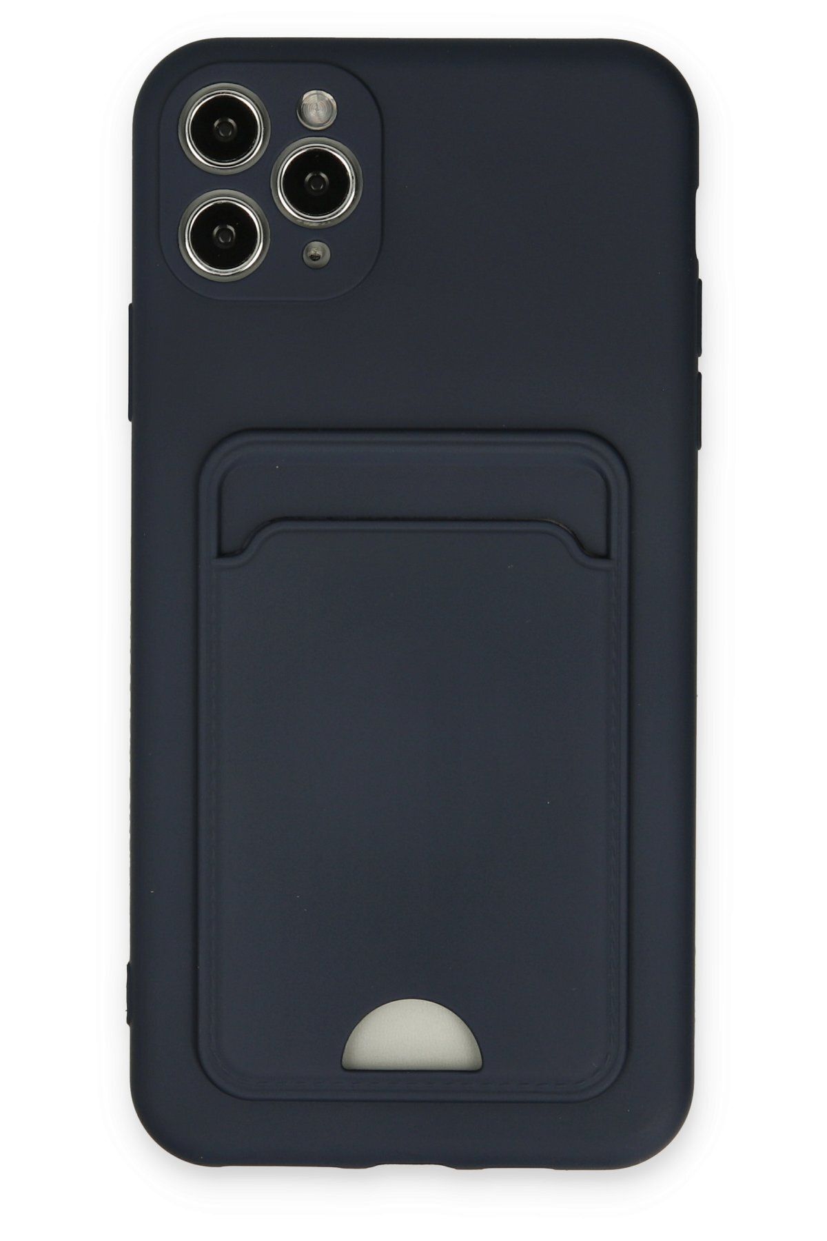 NewFace iPhone 11 Pro Max Uyumlu Kılıf Kelvin Kartvizitli Silikon - Lacivert ZRNET