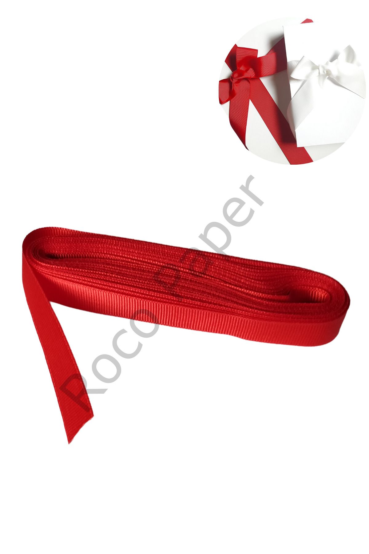 roco paper-Red Grosgrain Ribbon - 2 cm - 10 Yards, Gift Wrapping, Wedding and Party Ribbon 1