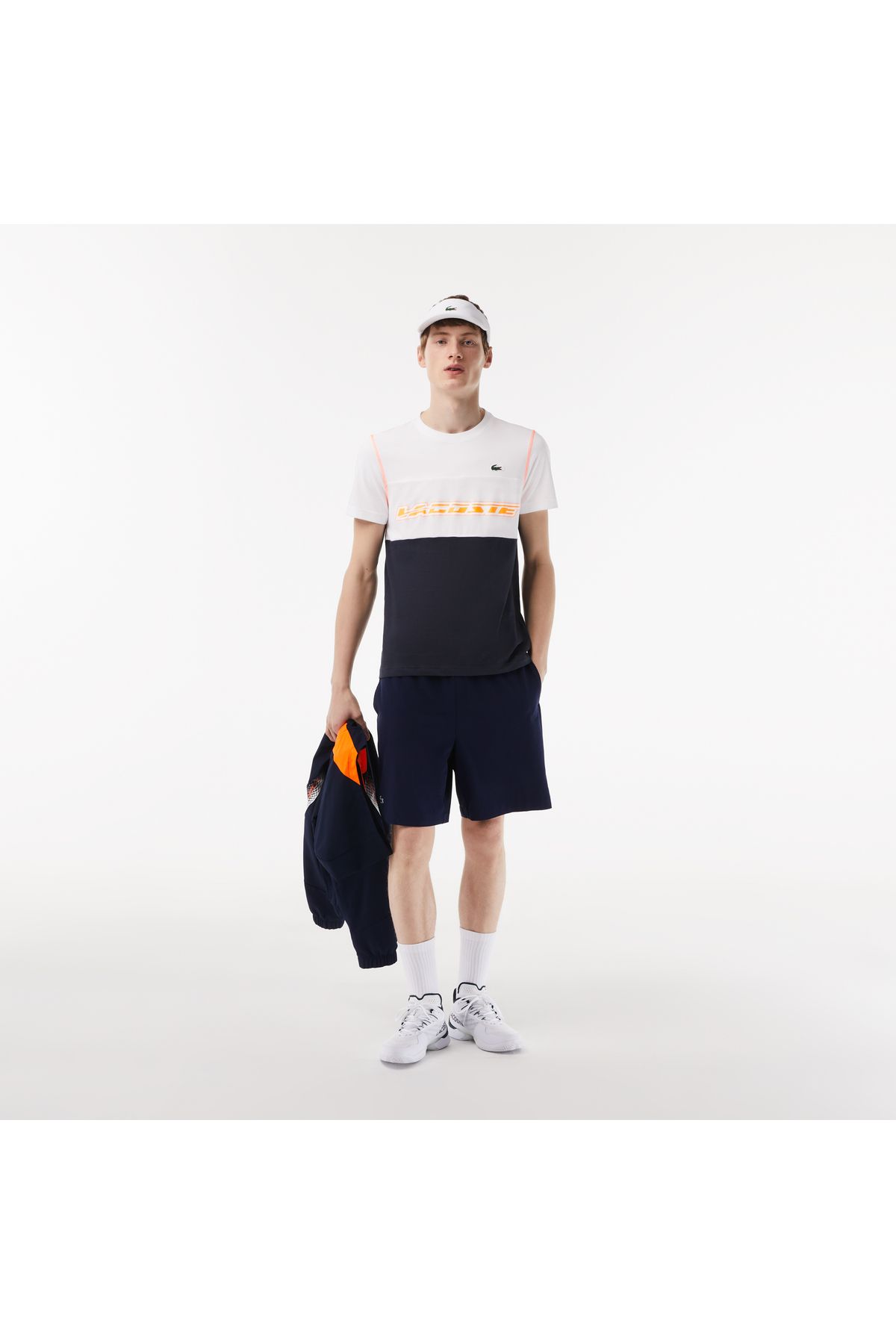 Lacoste Sport X Daniil Medvedev Erkek Regular Fit Bisiklet Yaka Renk Bloklu Beyaz T shirt Fiyat Yorumlar Trendyol