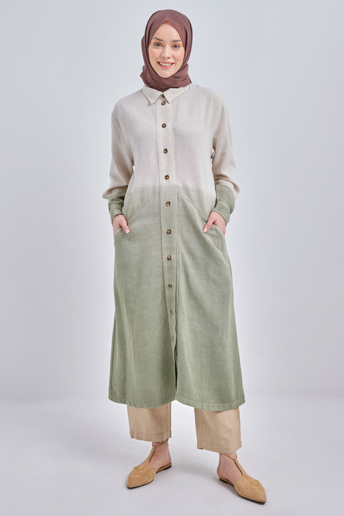 ALLDAY-Defne Gradient Linen Shirt Tunic 5