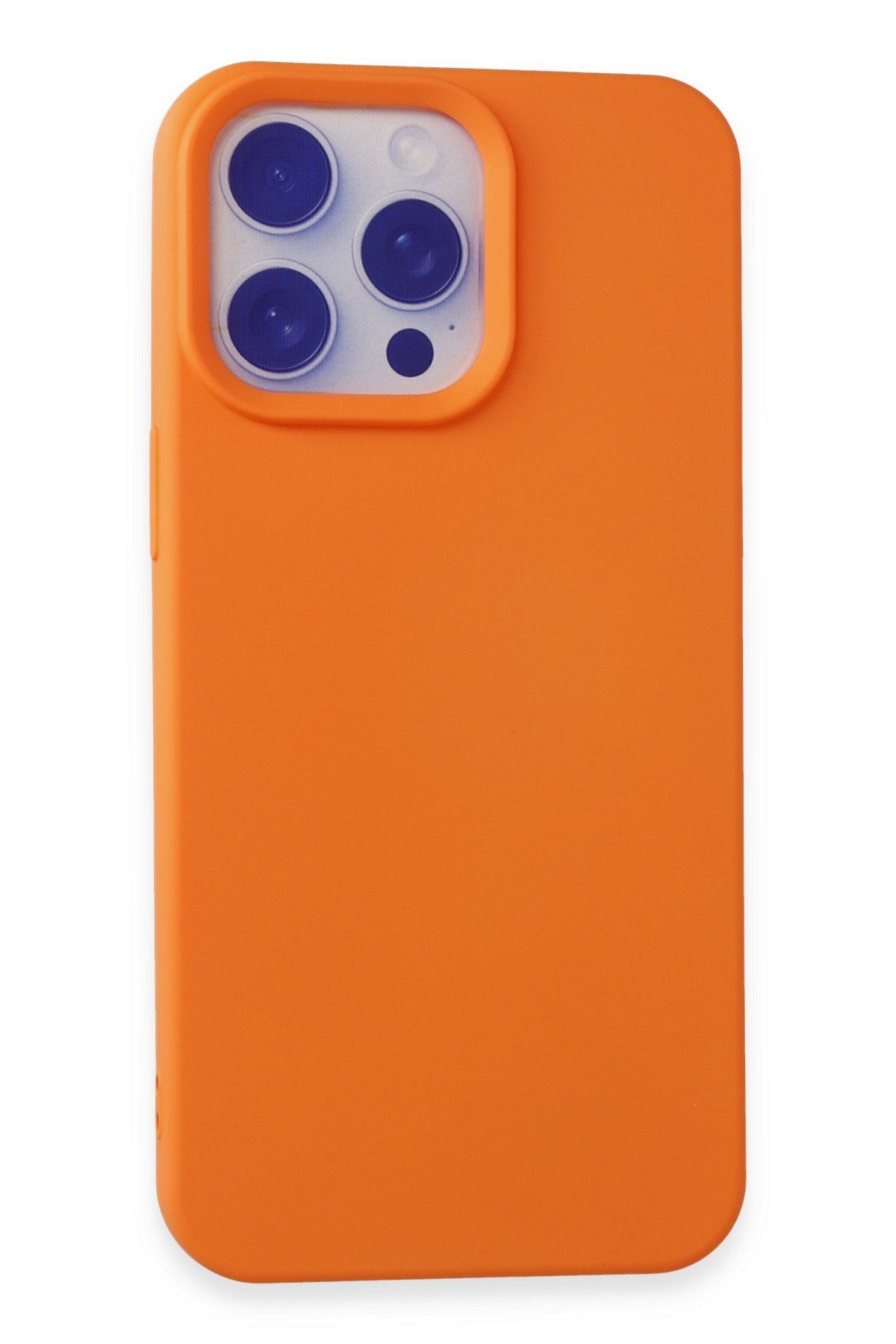 NewFace iPhone 15 Pro Max Uyumlu Kılıf Nano içi Kadife Silikon - Turuncu MRAYD