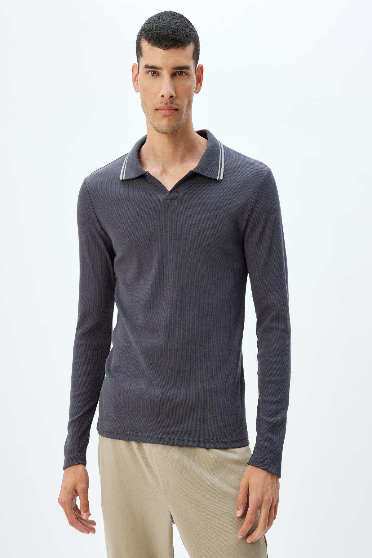 تیشرت مردانه خاکستری کوتون | 5WAM10197HK اورجینال - تصویر 3