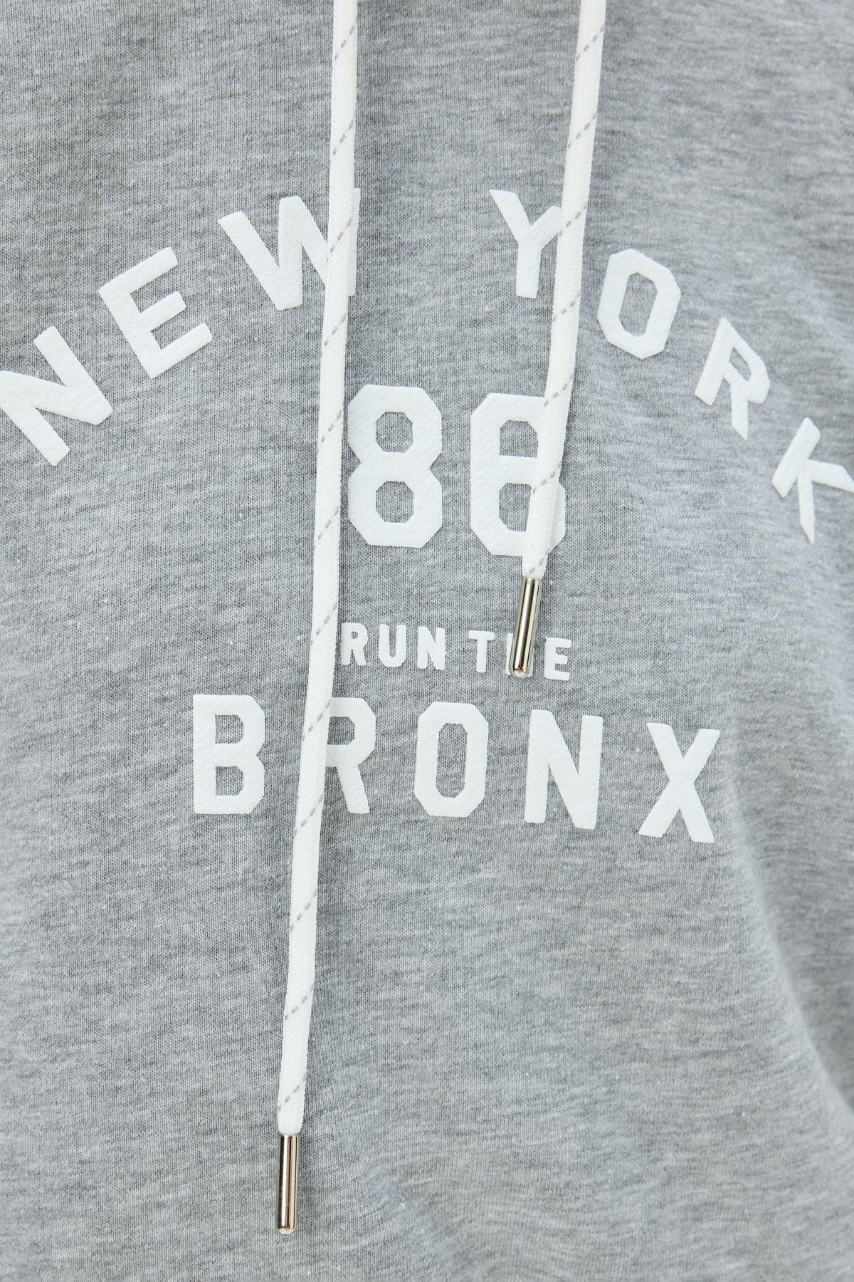 سویشرت زنانه خاکستری کوتونKoton | 5WAK10231EK اورجینال - تصویر 6