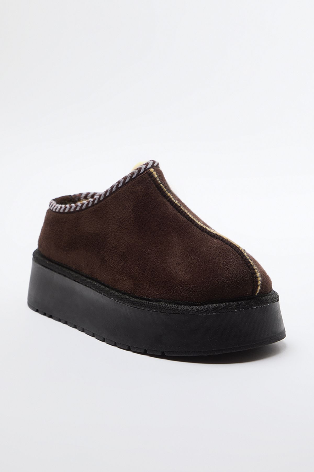 TRENDYOL SHOES-Damen-Stiefeletten – Dunkelbraun, Stickerei-Detail, dicke Sohle TAKAW25BO00028 2