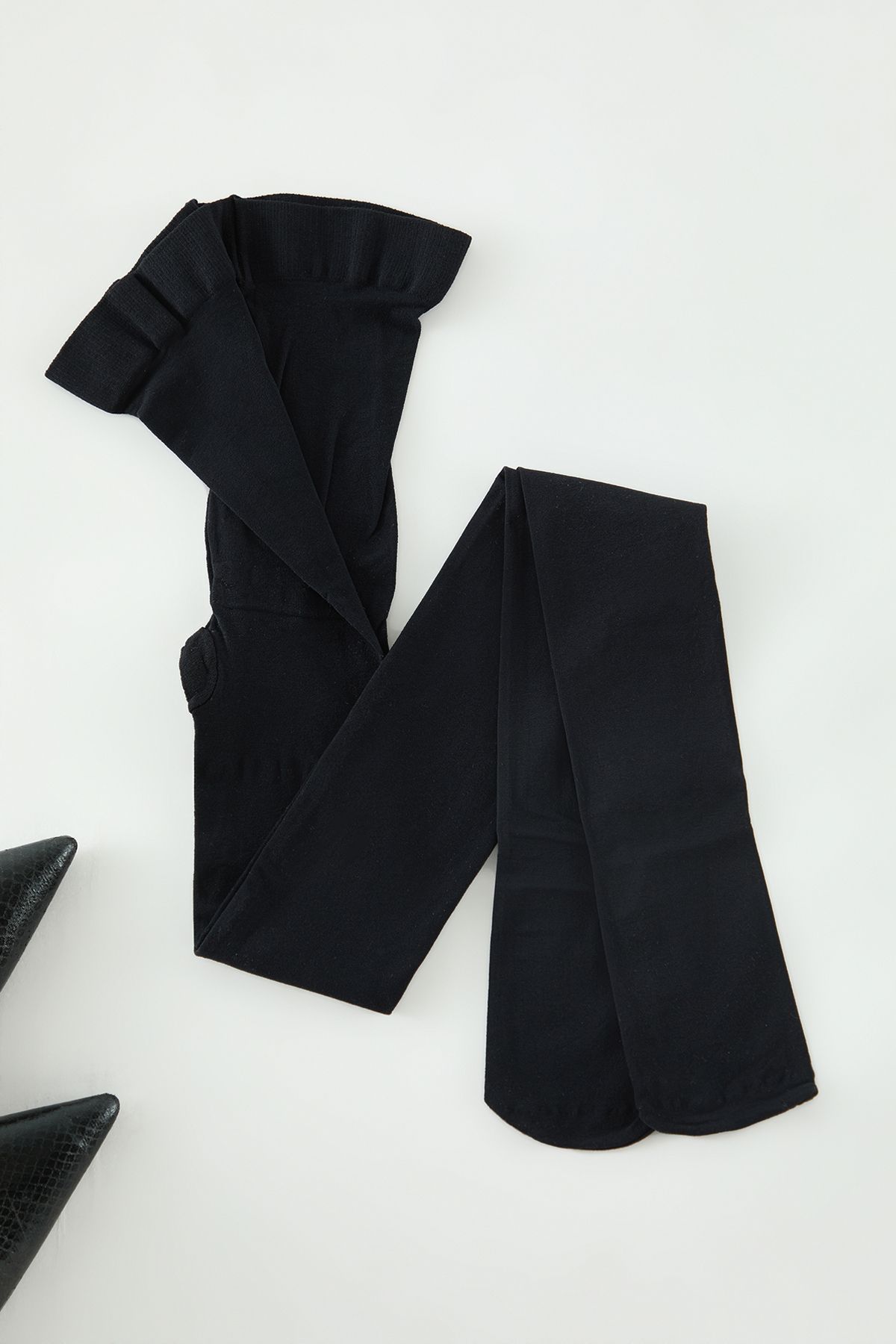 Trendyol Curve-Schwarze Strumpfhose mit Verjüngungseffekt in Größe 2 - Tbbaw25Kc00000 5
