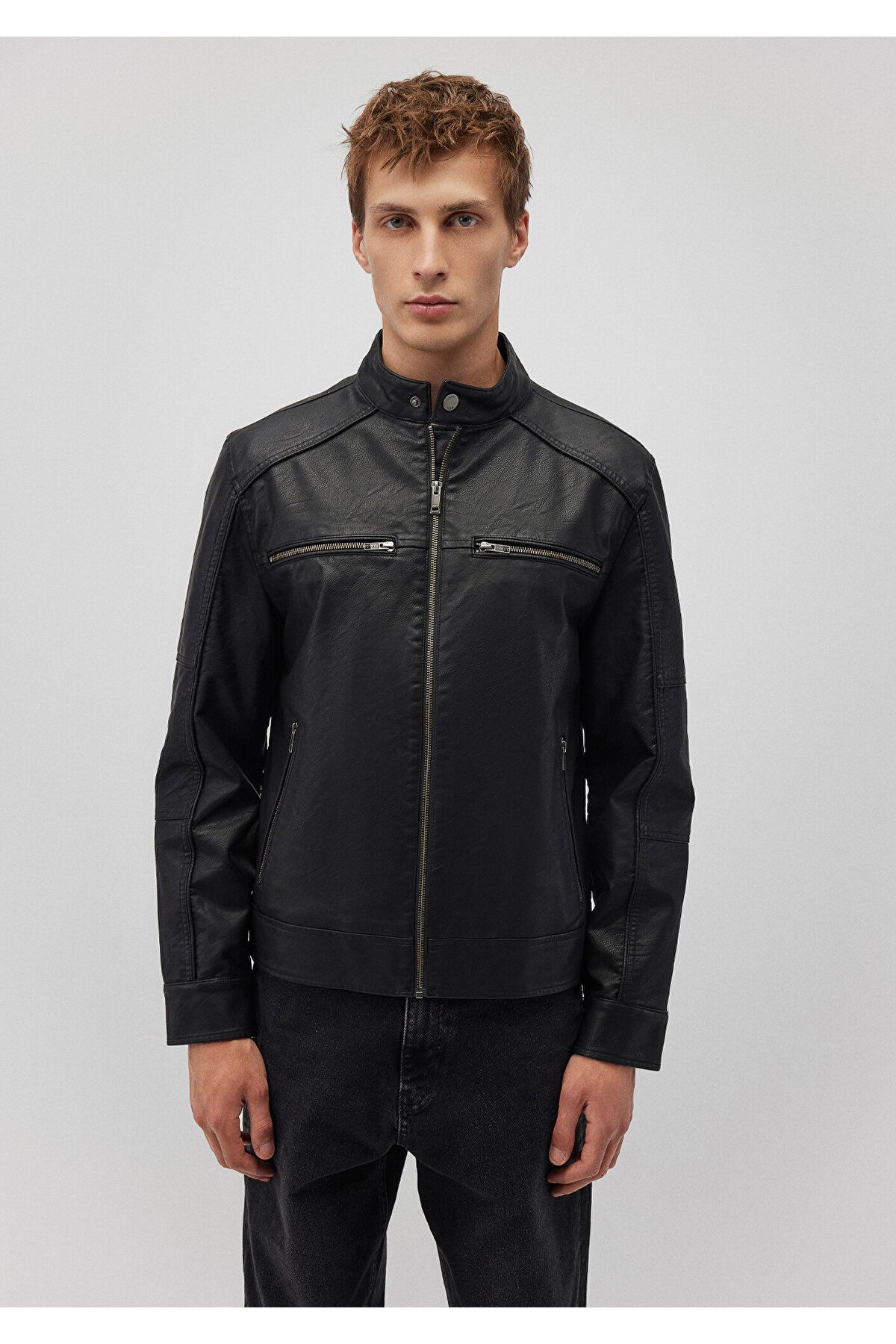 Mavi-Black Faux Leather Slim Fit Jacket - 0110438 -71379 3