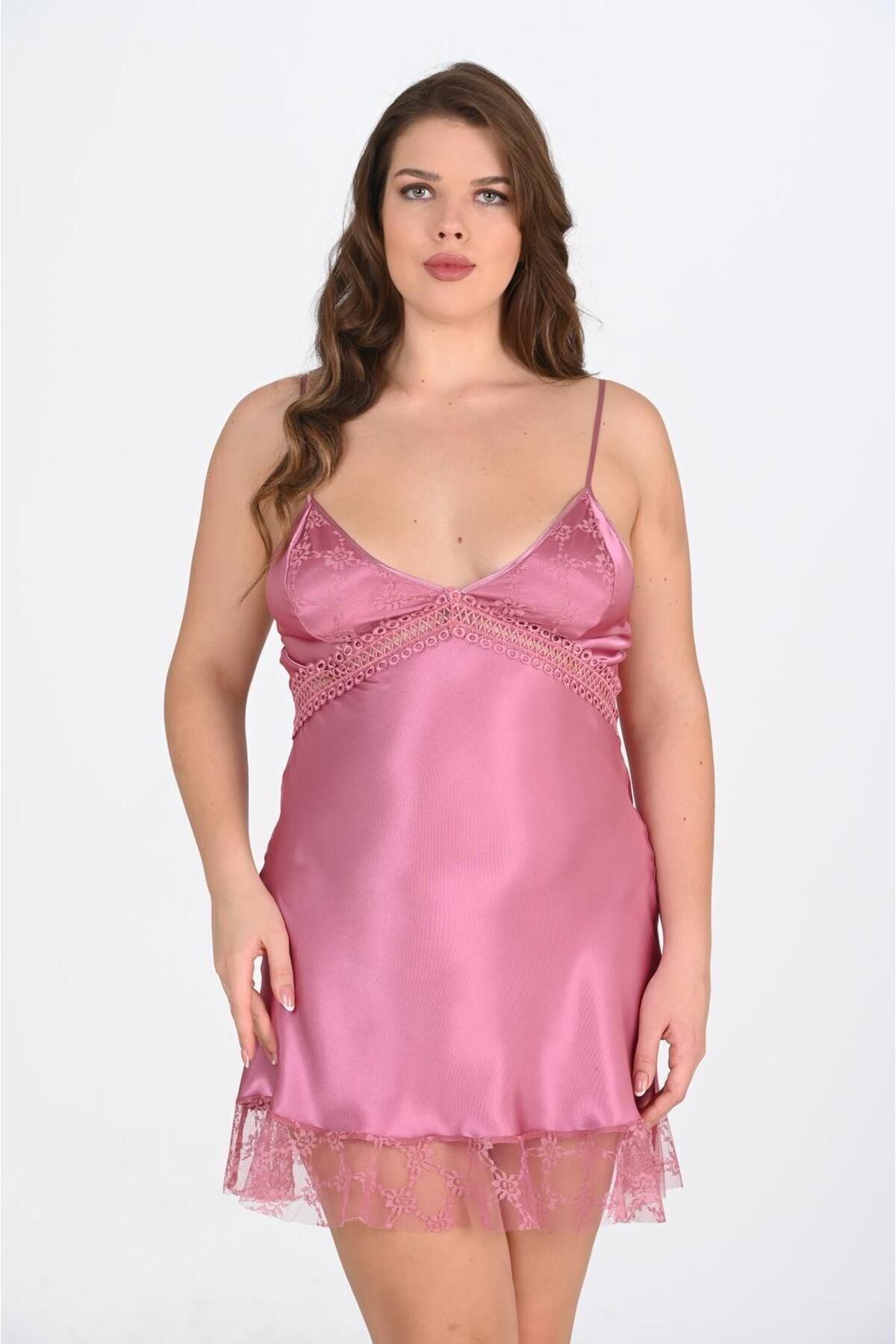 PRIMODA-Large Size Dried Rose Nightgown 2114 2