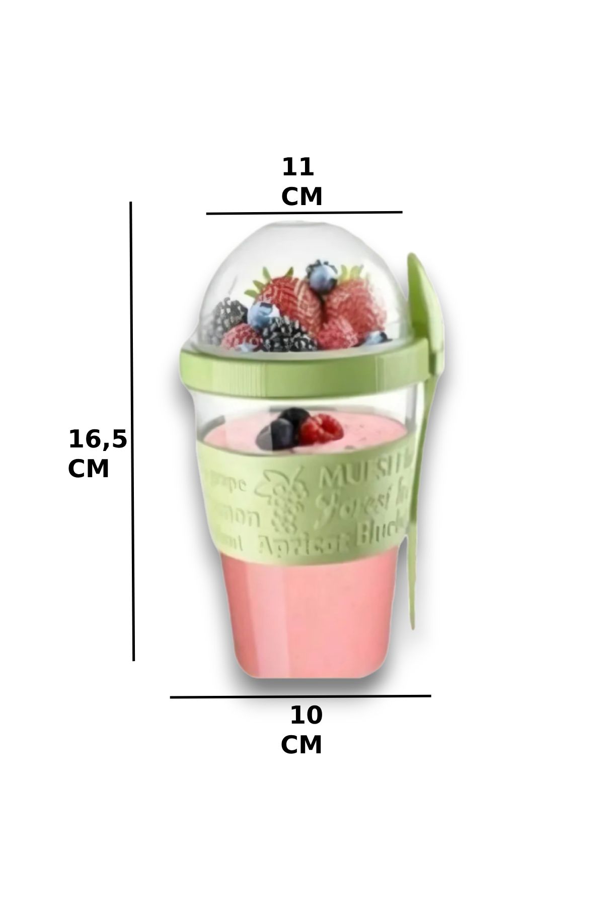 Open Home Concept-600ml Capacity - 2 Pcs Yogurt Muesli Salad Fruit Storage Container with Fork and Spoon for Diet and Breakfast 6